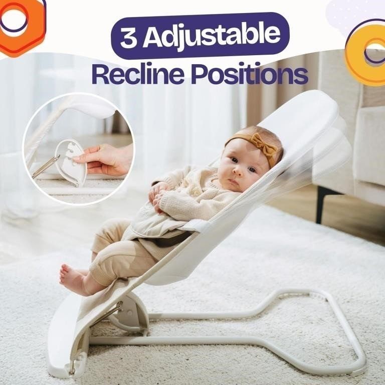 New ComfyBumpy Ergonomic Baby Bouncer Chair, Adjustable Height