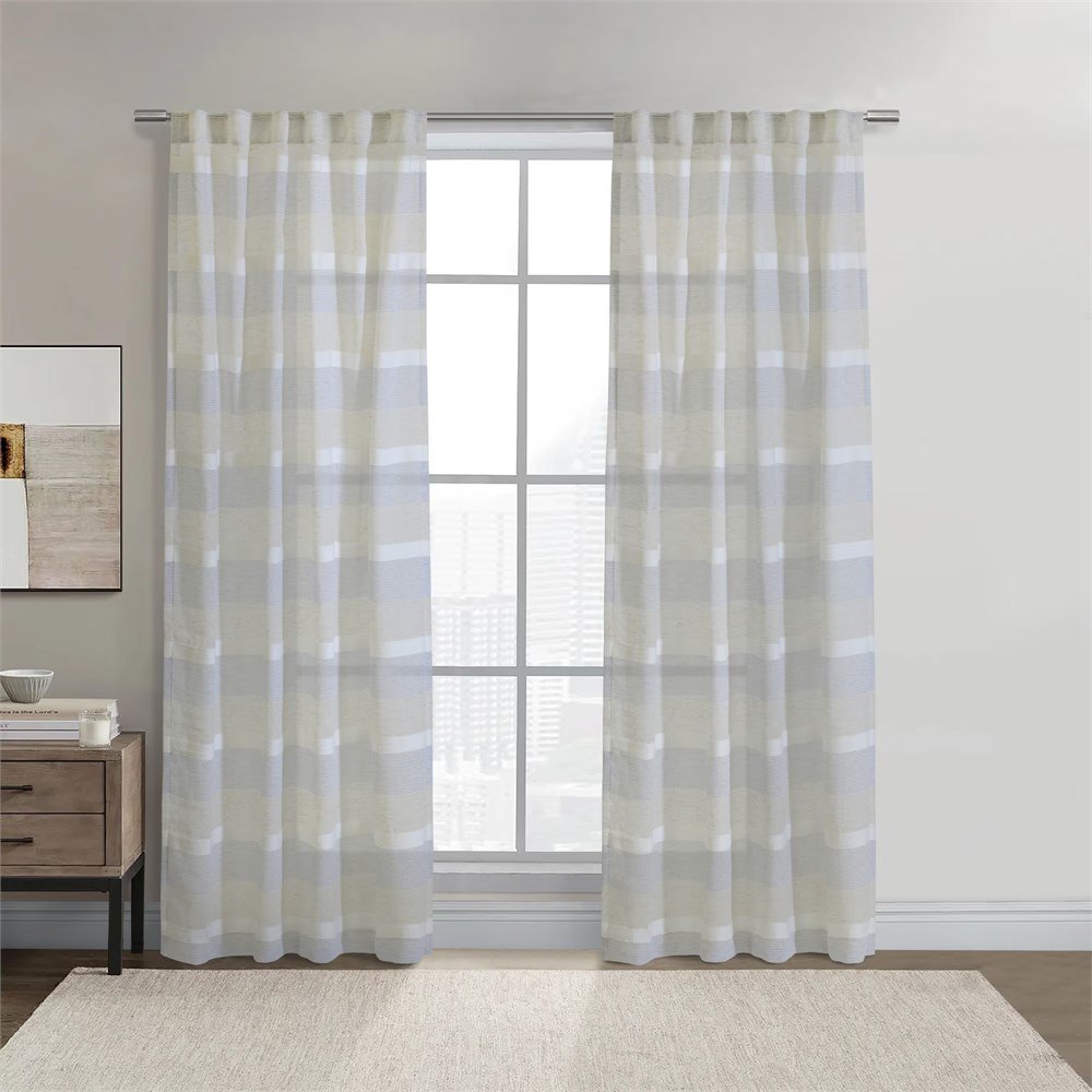 Loft Living Nevis Blue Sheer Curtain 52" x 95"