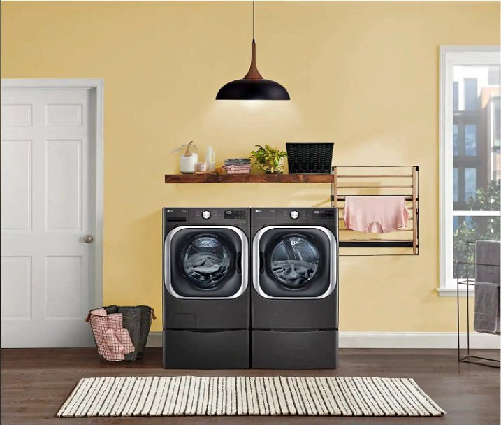 LG Washer & Dryer Set + SideKick/Pedestal – Like New