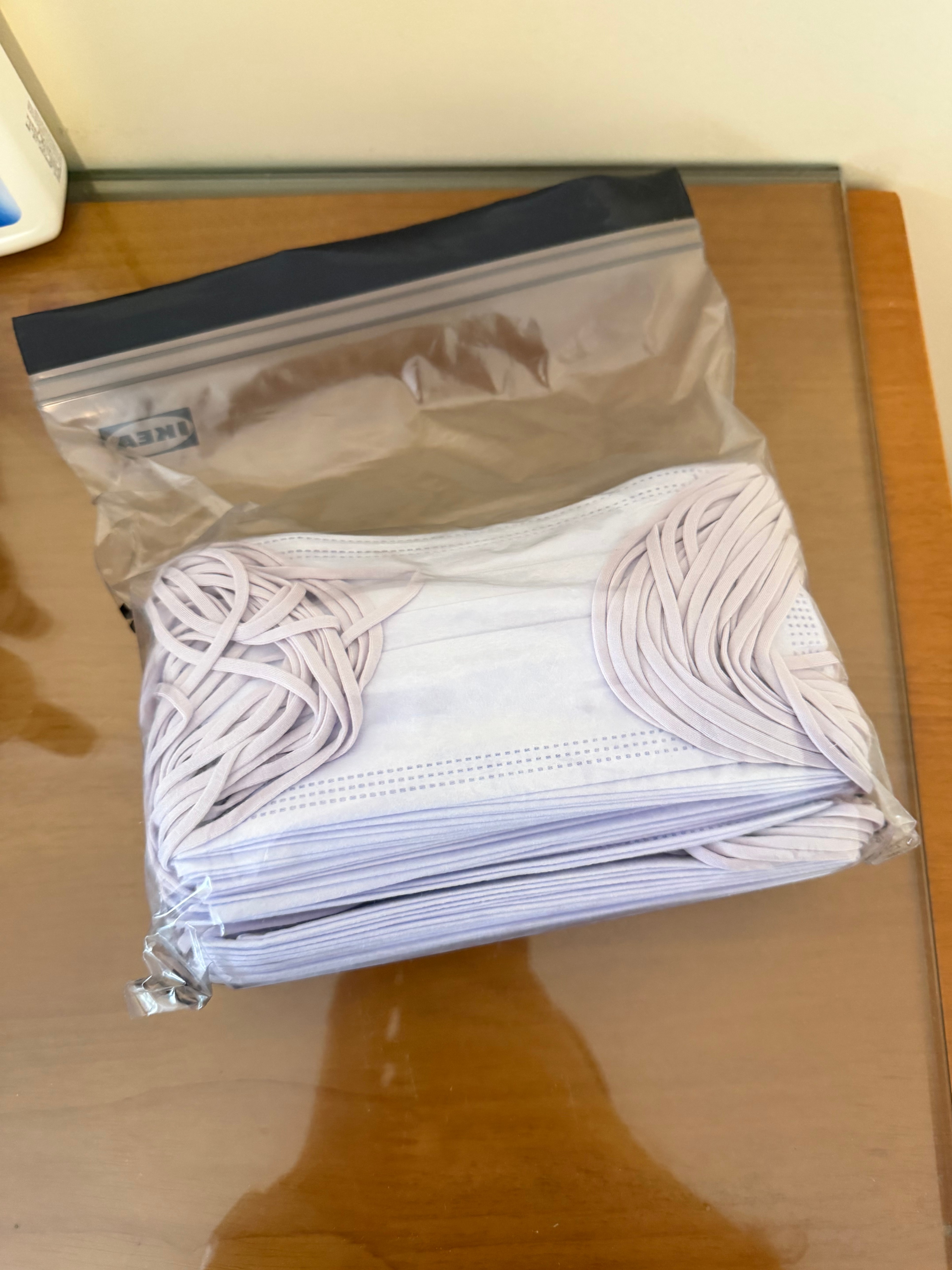 Disposable Face Masks – Light Greyish Purple, Approx. 40–50 Pcs