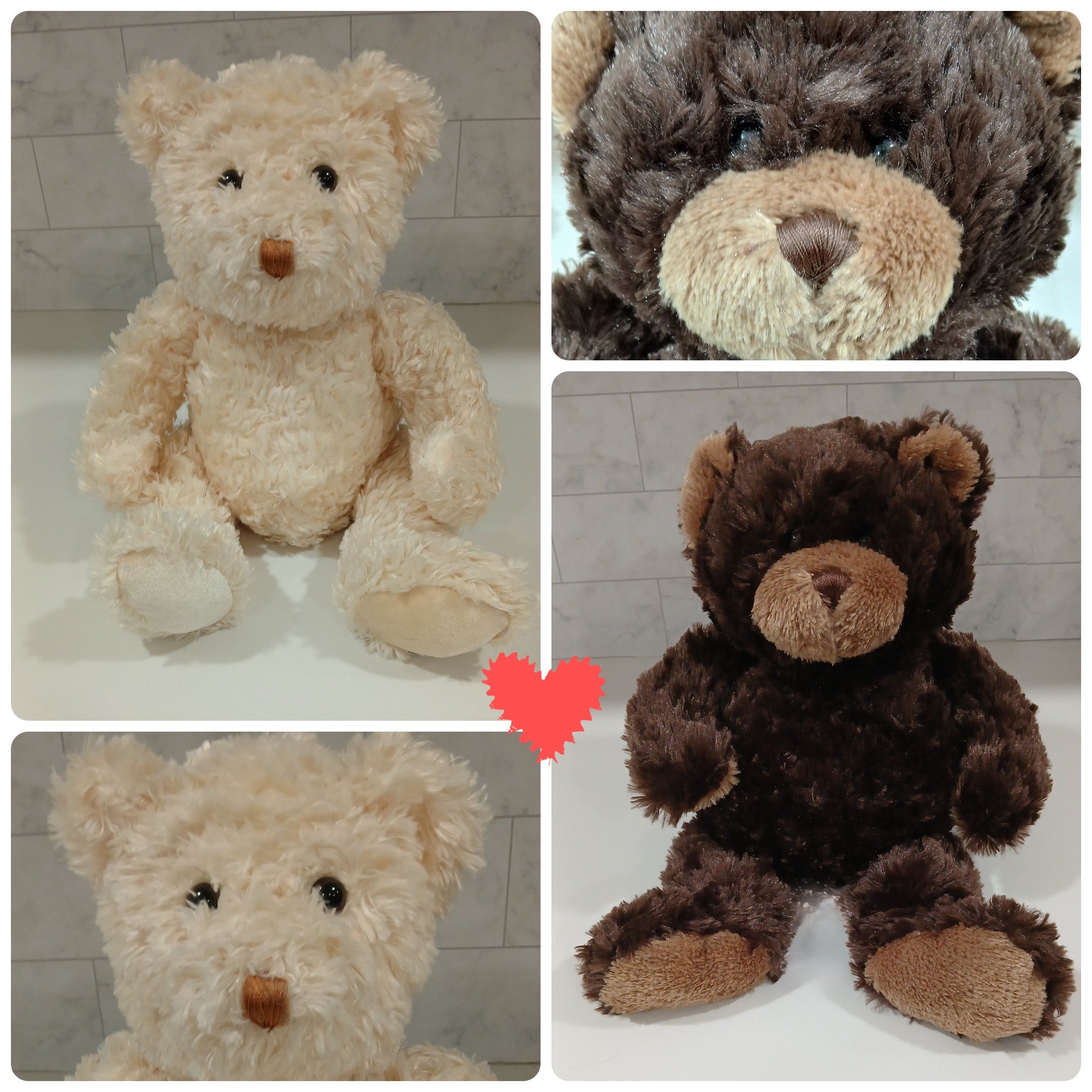 Dandee & Ganz Teddy Bears ,12 in. Like New, Both for $5