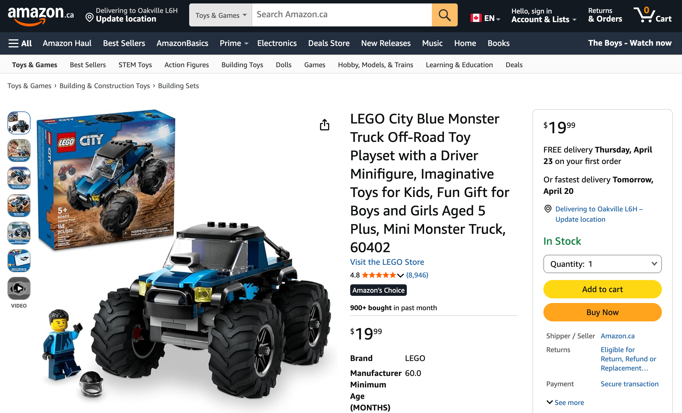 Brand New LEGO City Blue Monster Truck (Ages 5+) - photo 4