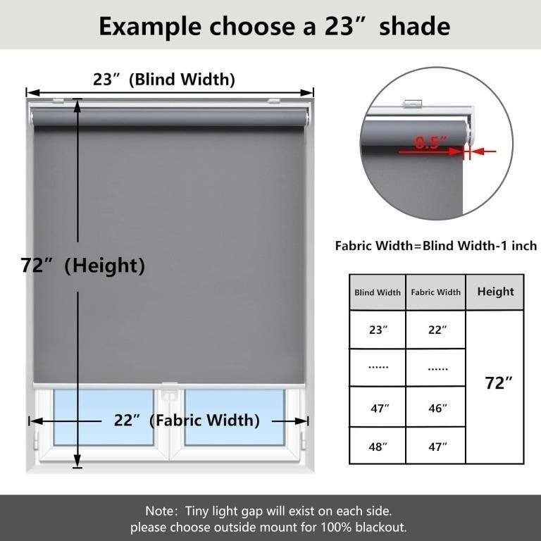 New AOSKY Cordless Blackout Window Blind W47"xH72" Spring system - photo 4