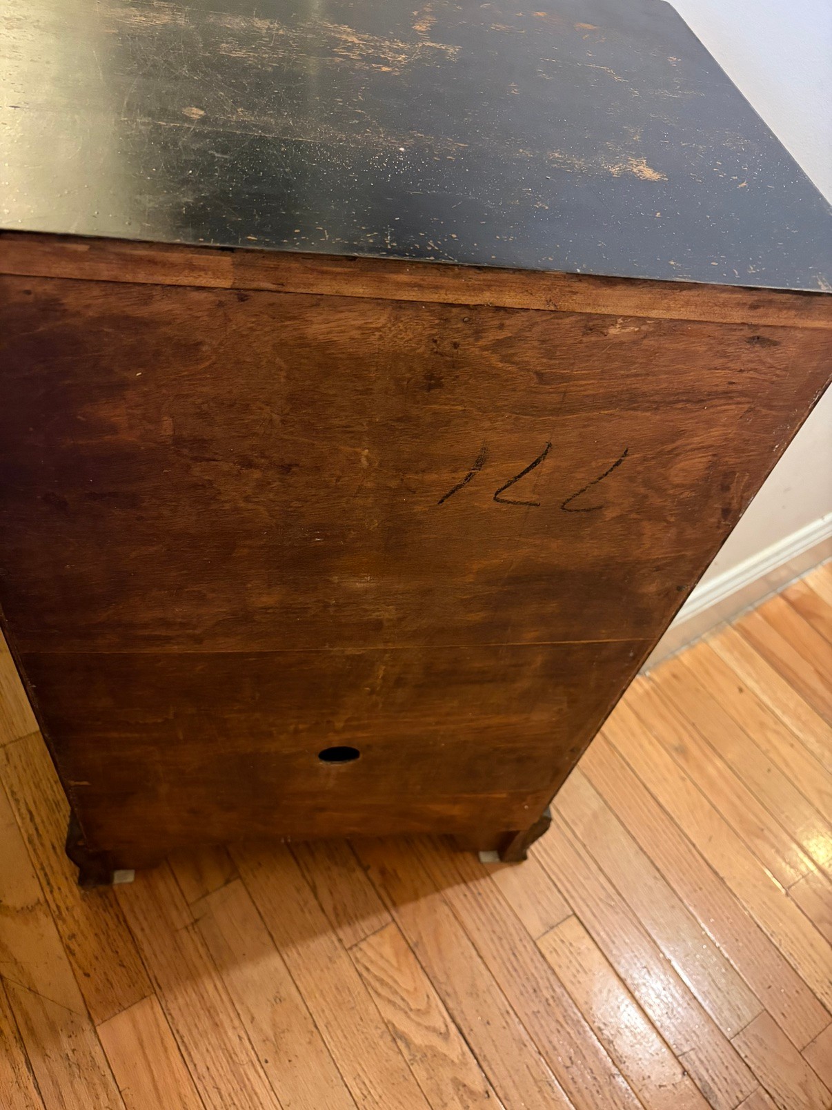 Black Wooden Nightstand with Drawer and Open Shelves - photo 5