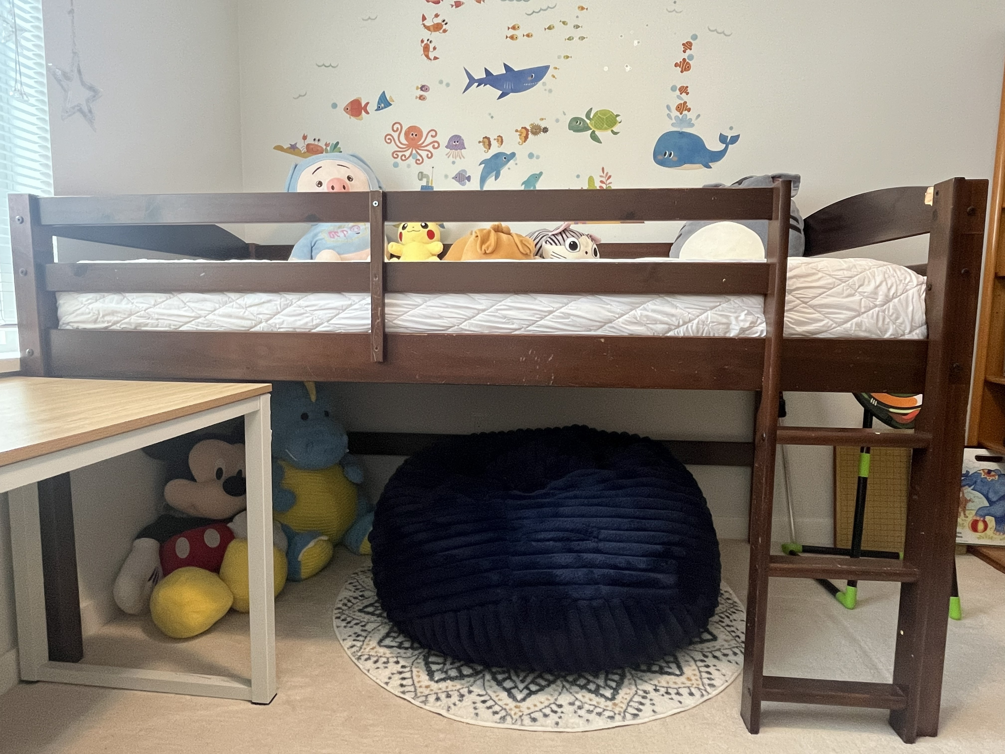Dark Brown Low Loft (Bunk) Bed for Kids - photo 2