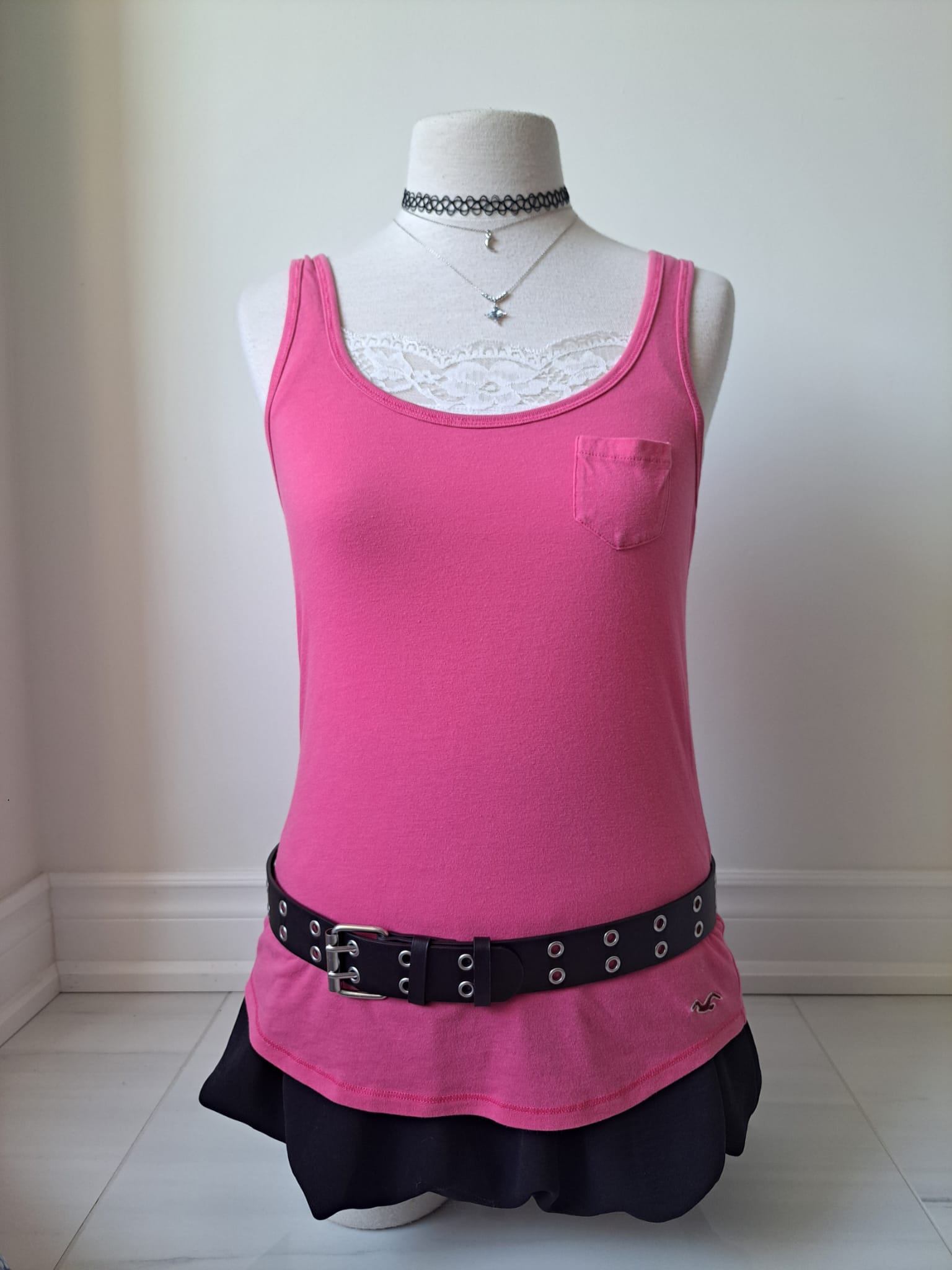 🩷 Hollister Y2K Pink Scoop Neck Tank Top