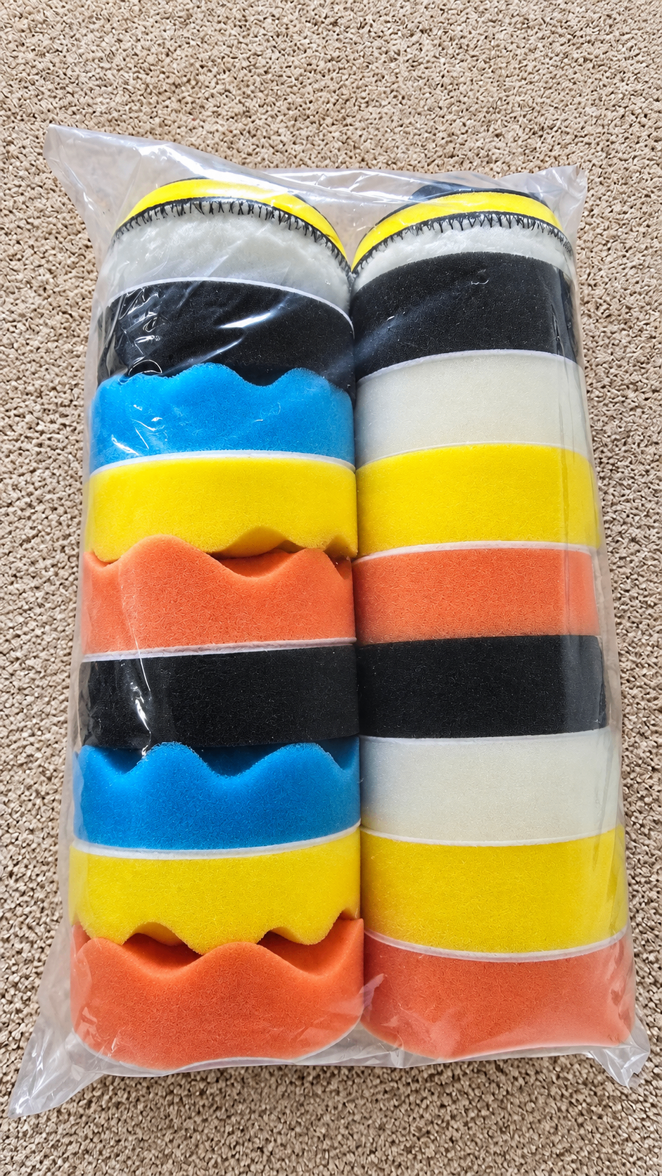 Unused Multi-Color Car Polishing Buffing Sponge Pads Set