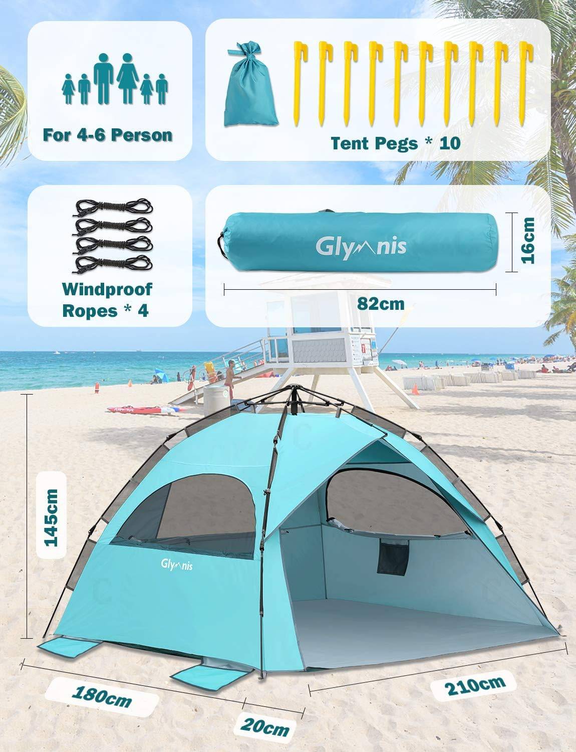 Beach Tent Glynis fits 4-6 People - photo 3