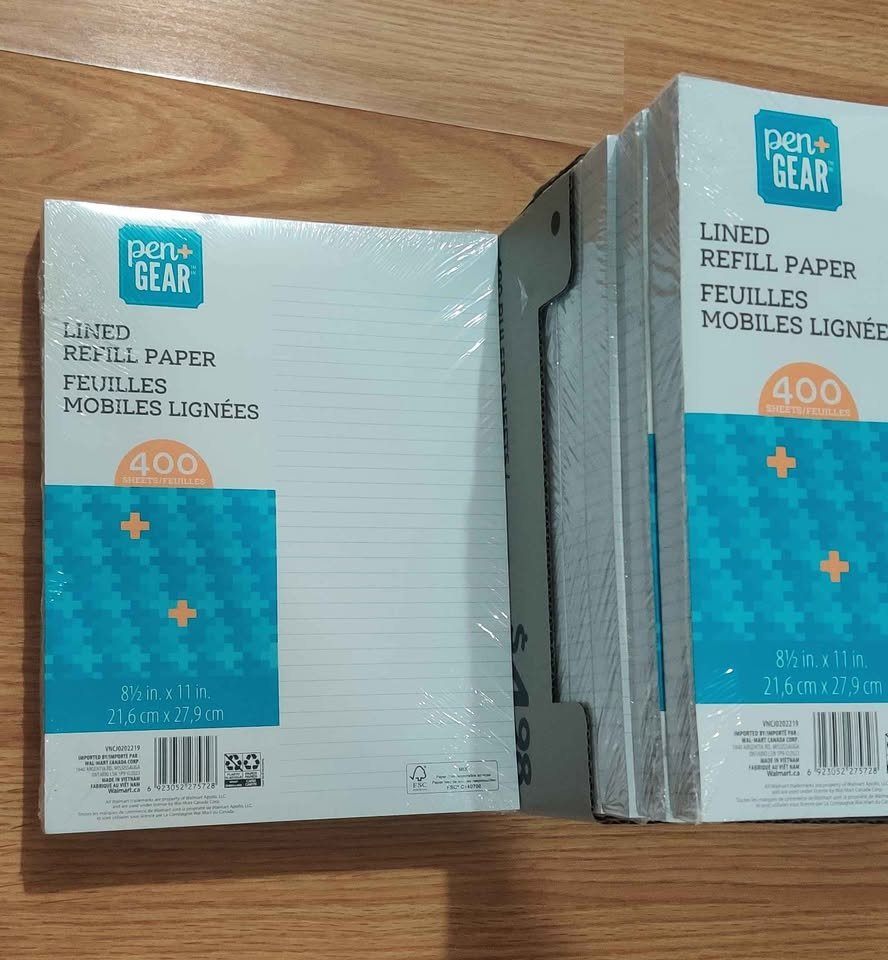 New Pen+Gear Lined Refill Paper 400 Sheets. $2 each.