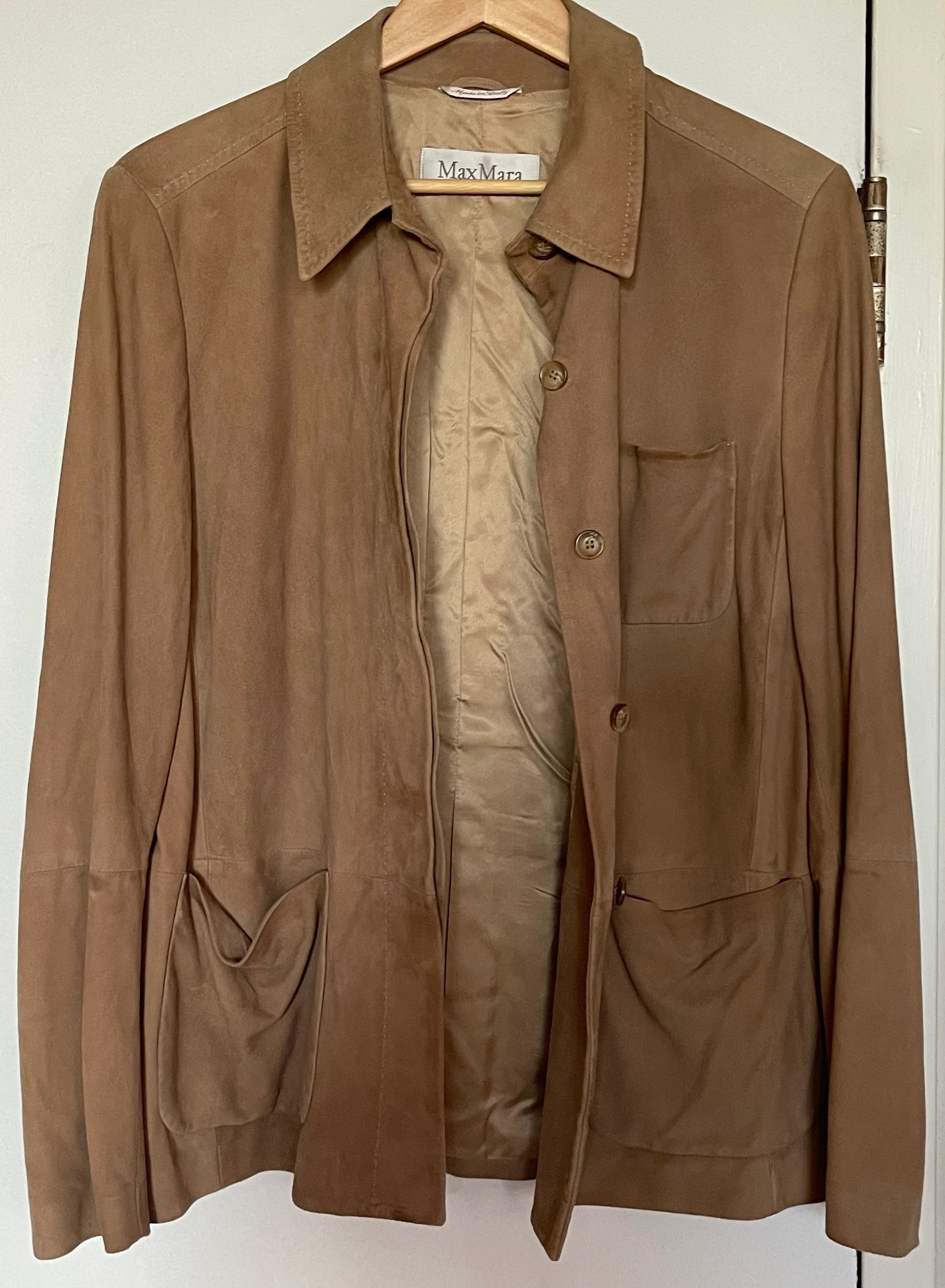 Vintage Max Mara Italian Suede Leather Jacket - Size 12