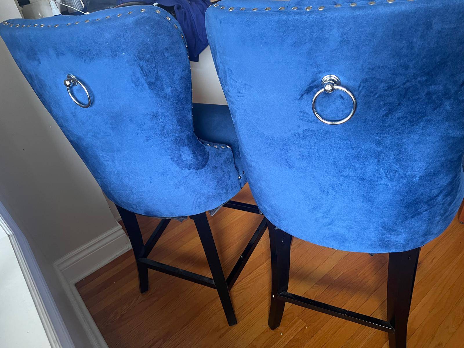 Baxton Studio Howell Fabric Counter Stools in Navy Blue - photo 4