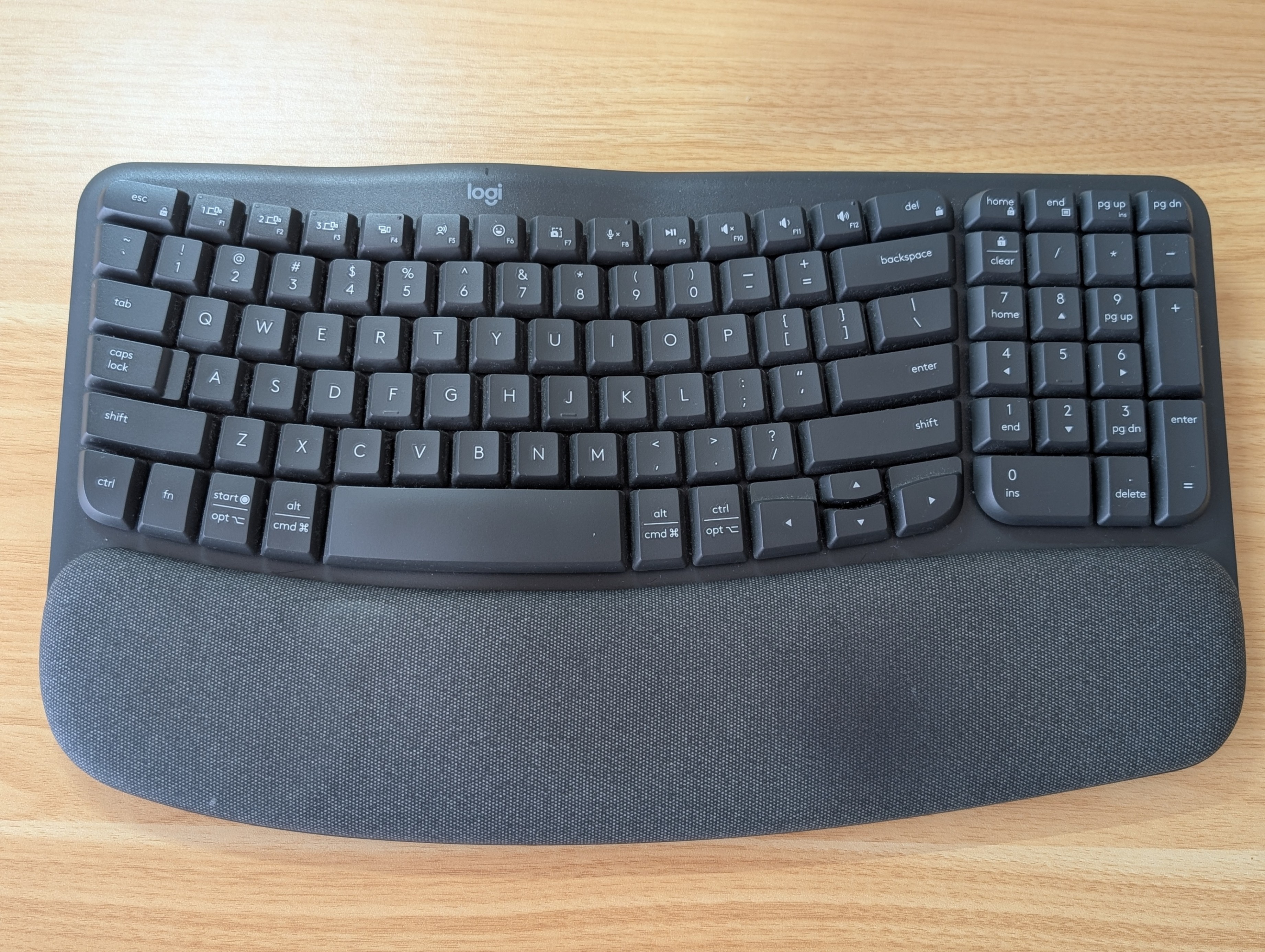 Logitech Wave Keys Ergonomic Bluetooth Keyboard - Like New