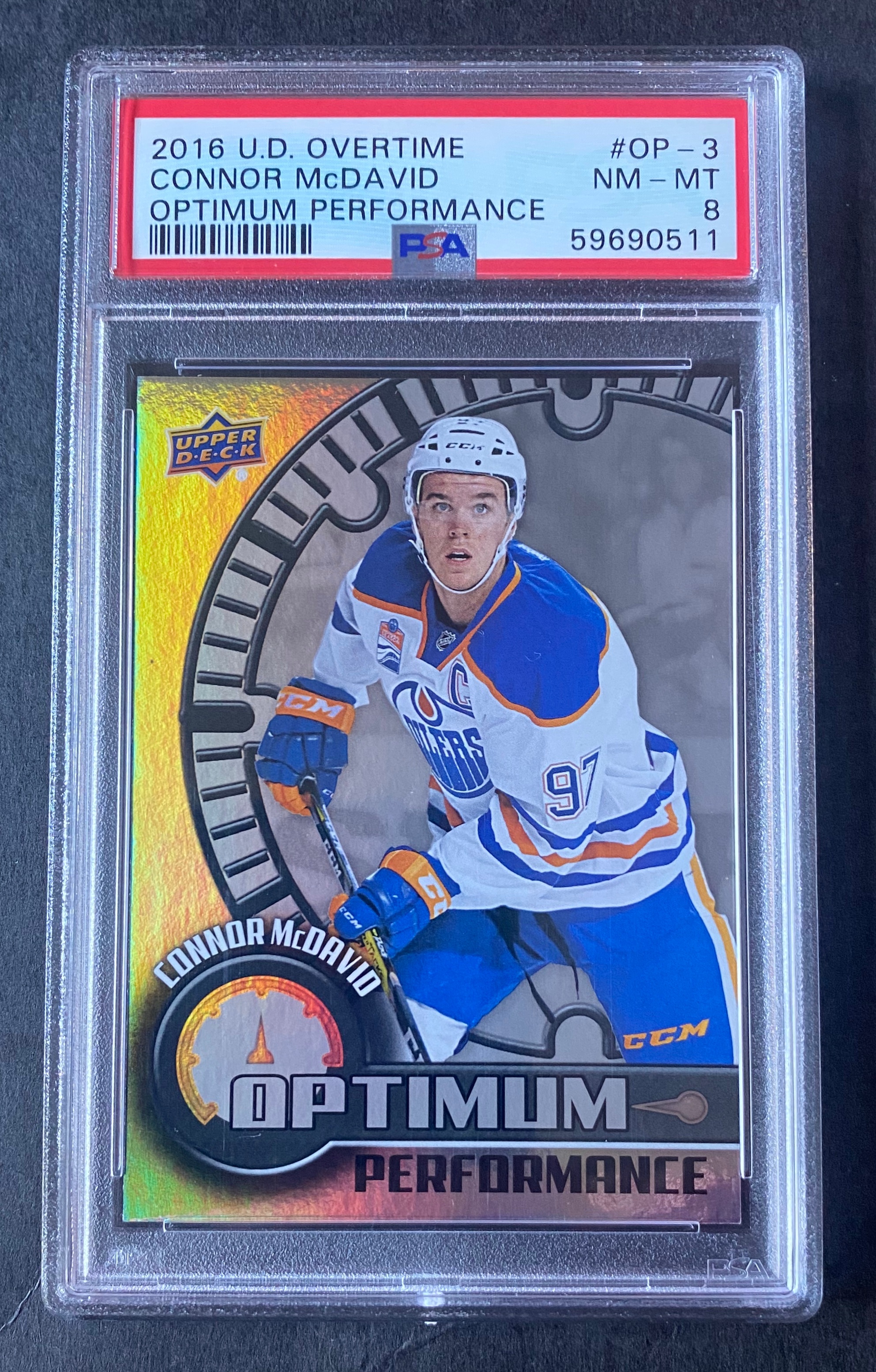 2016 Edmonton Oilers Connor Overtime #OP-3 PSA 8