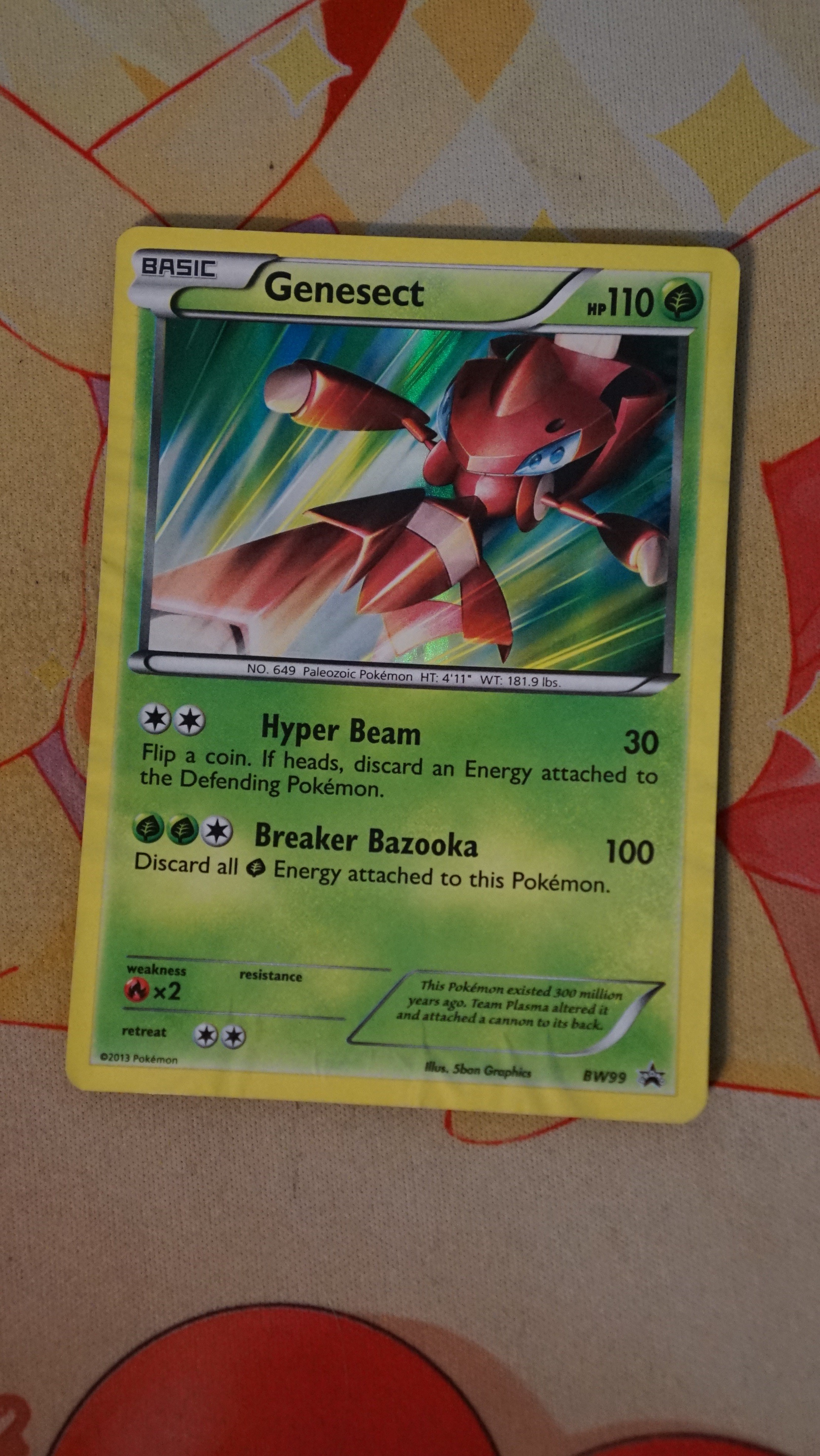 Pokemon Genesect BW99 BW Promo Holo LP - photo 3
