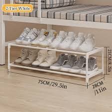 2 tier shoe rack white