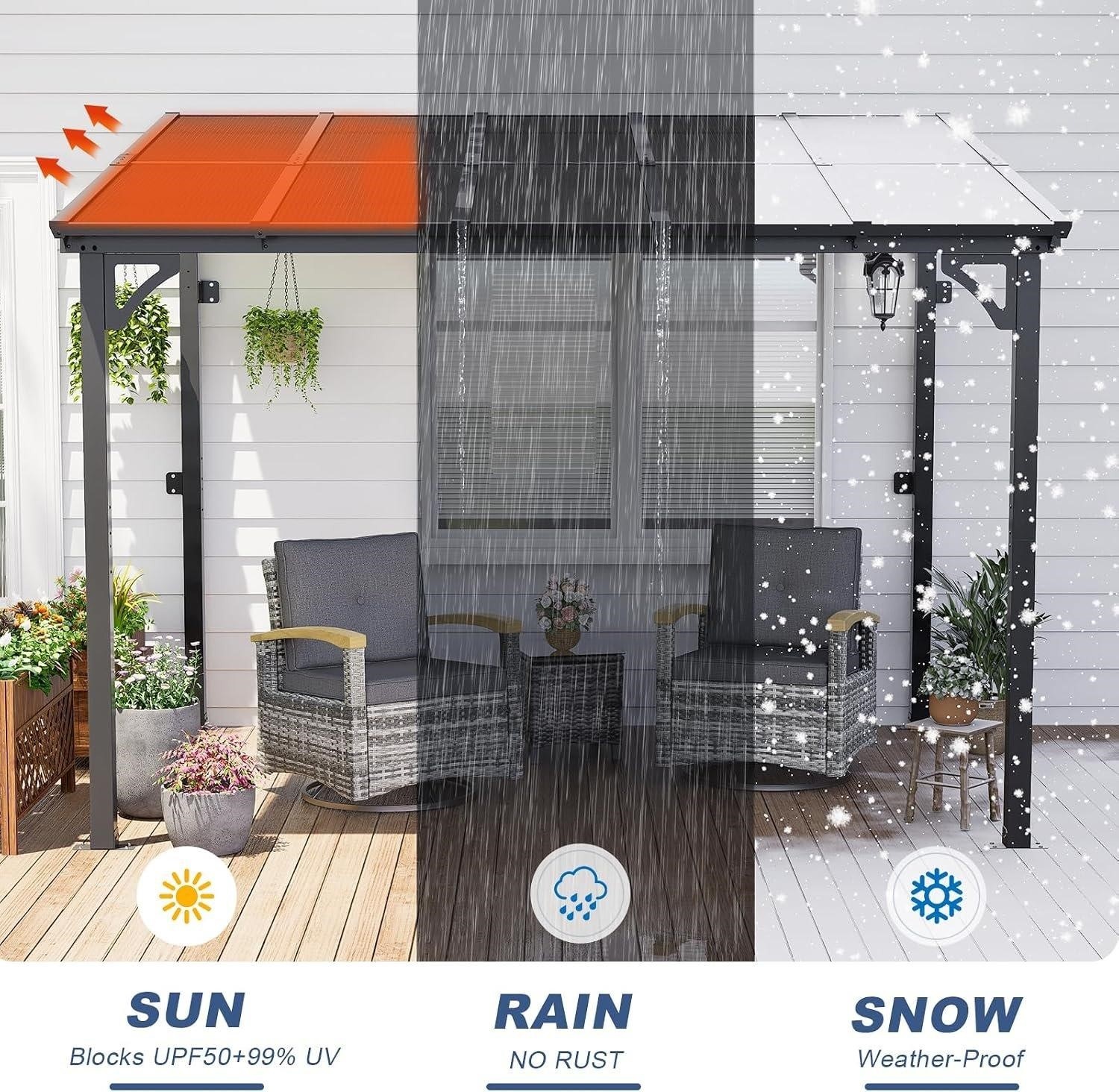 Brand New Metal Patio Awning G30030BK15A-DL - photo 2