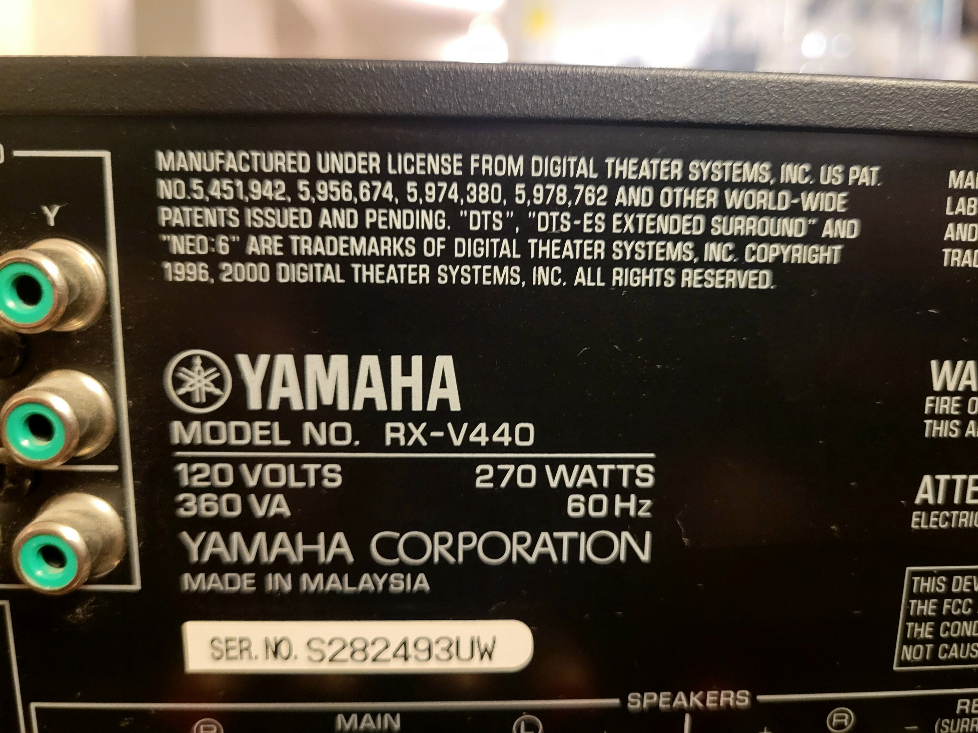 Yamaha RX-V440 & Two Energy Connoisseur C-1 series Speakers - photo 3