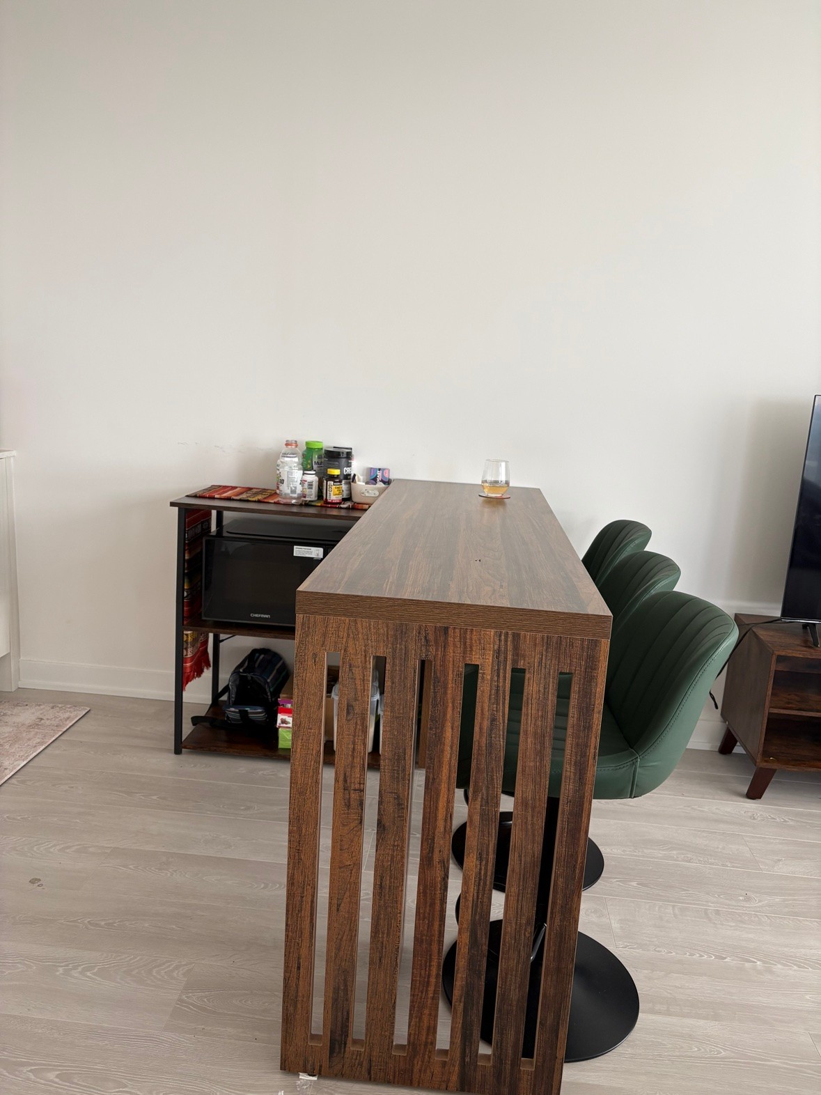 Kitchen Island / Bar Table - Dark Wood, Like New - photo 2