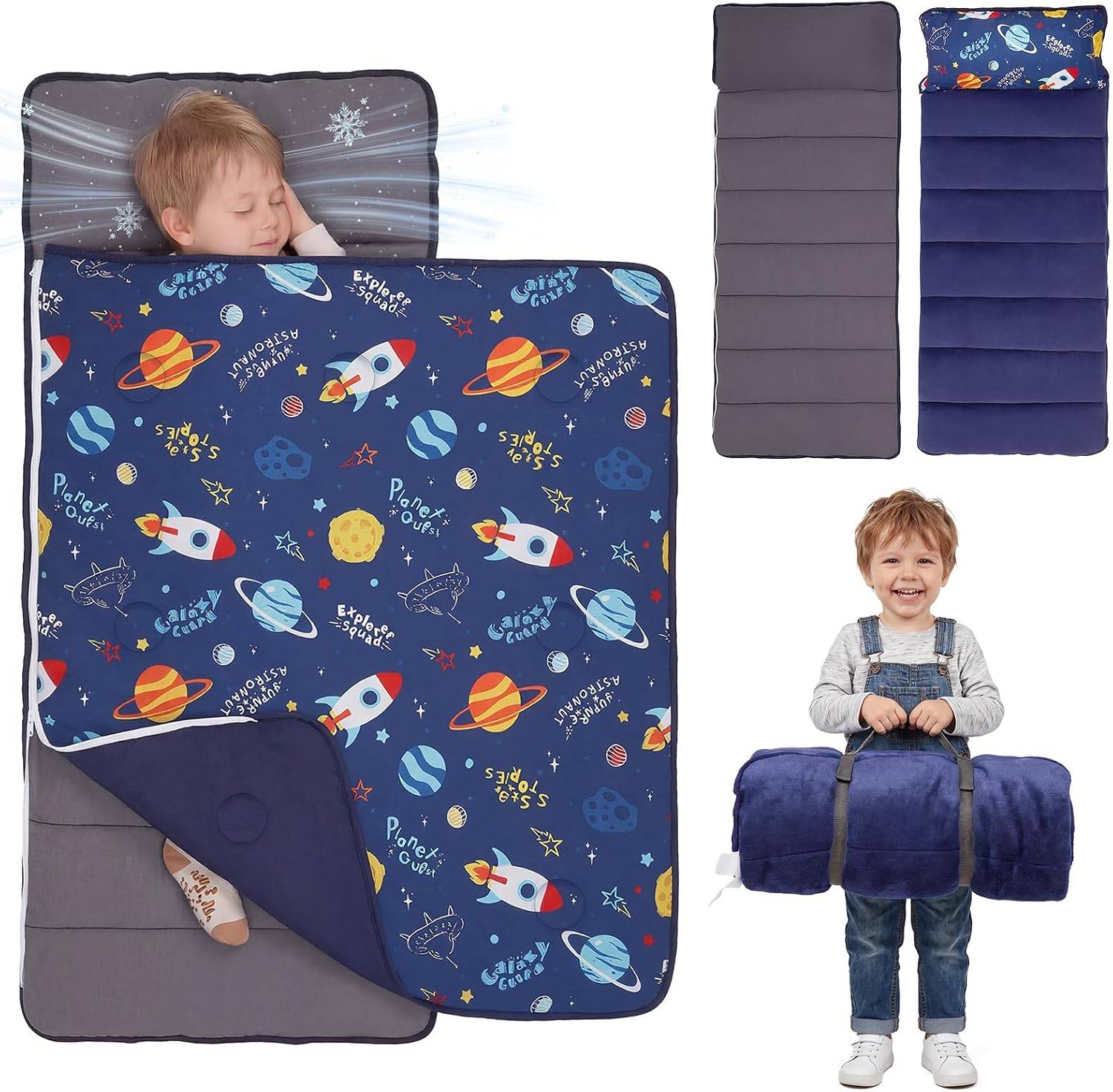 NEW~ Reversible Toddler Nap Mat – 55"x35" + Removable Pillow