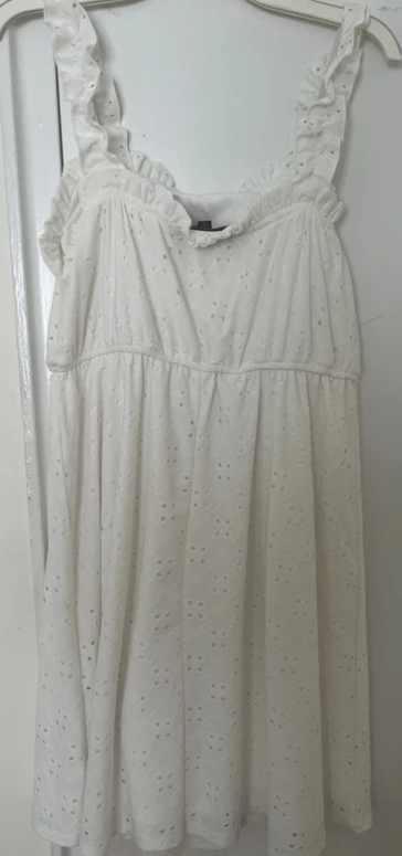 white eyelet babydoll mini dress - photo 3