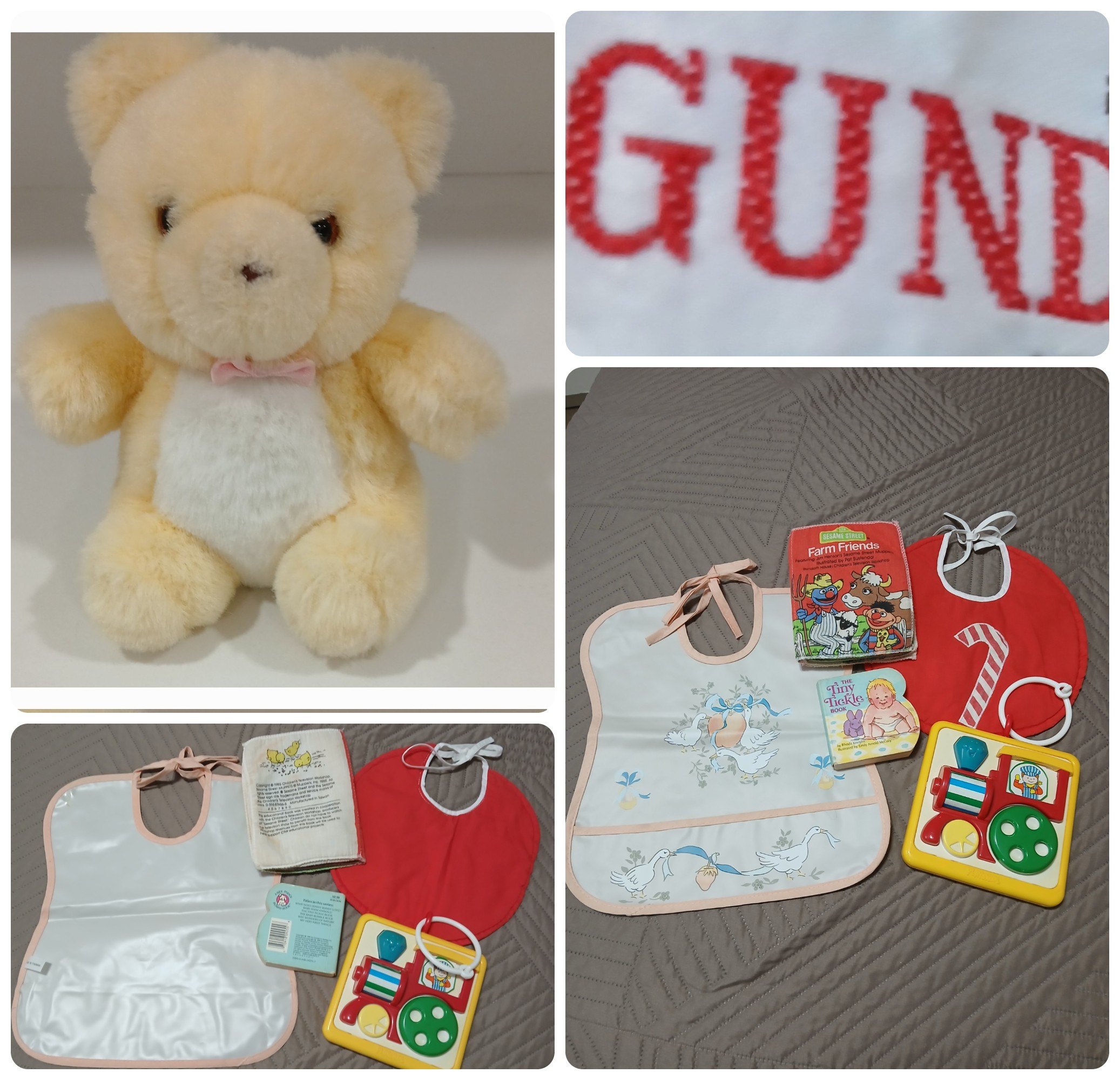 Gund Teddy Bear With Bibs, Books & Activity Toy