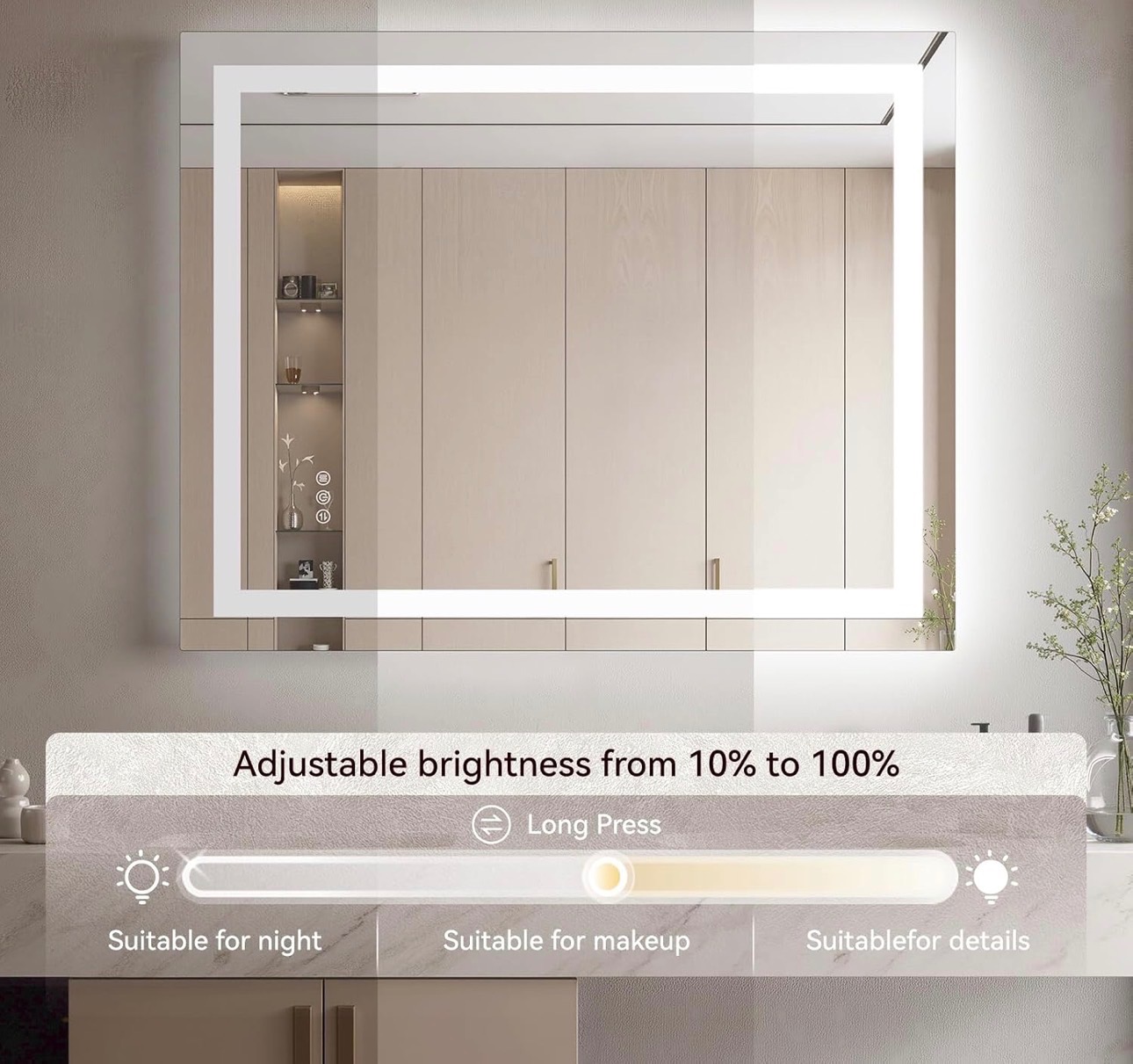 LED Bathroom Mirror 84"x40" Frontlit & Backlit Anti Fog - photo 3