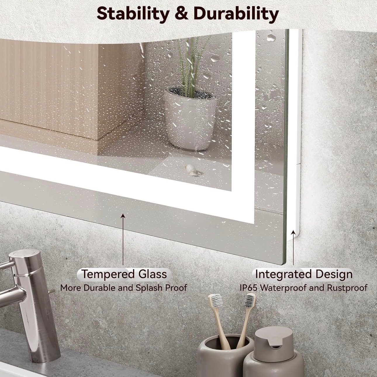 LED Bathroom Mirror 84"x40" Frontlit & Backlit Anti Fog - photo 5