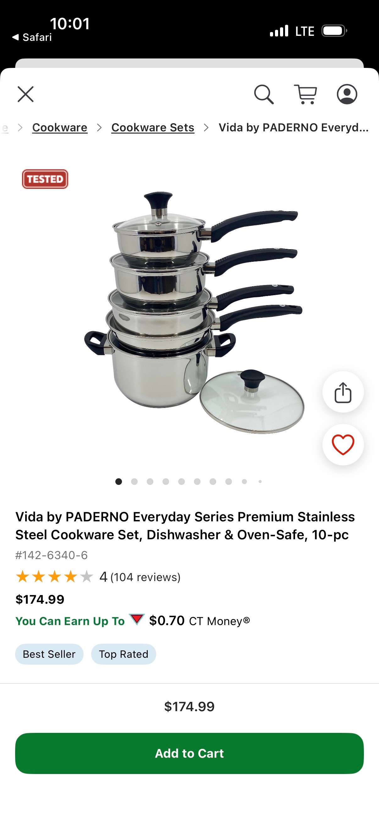 Vida by PADERNO Stainless Steel Cookware Set – 10 Pieces - photo 4