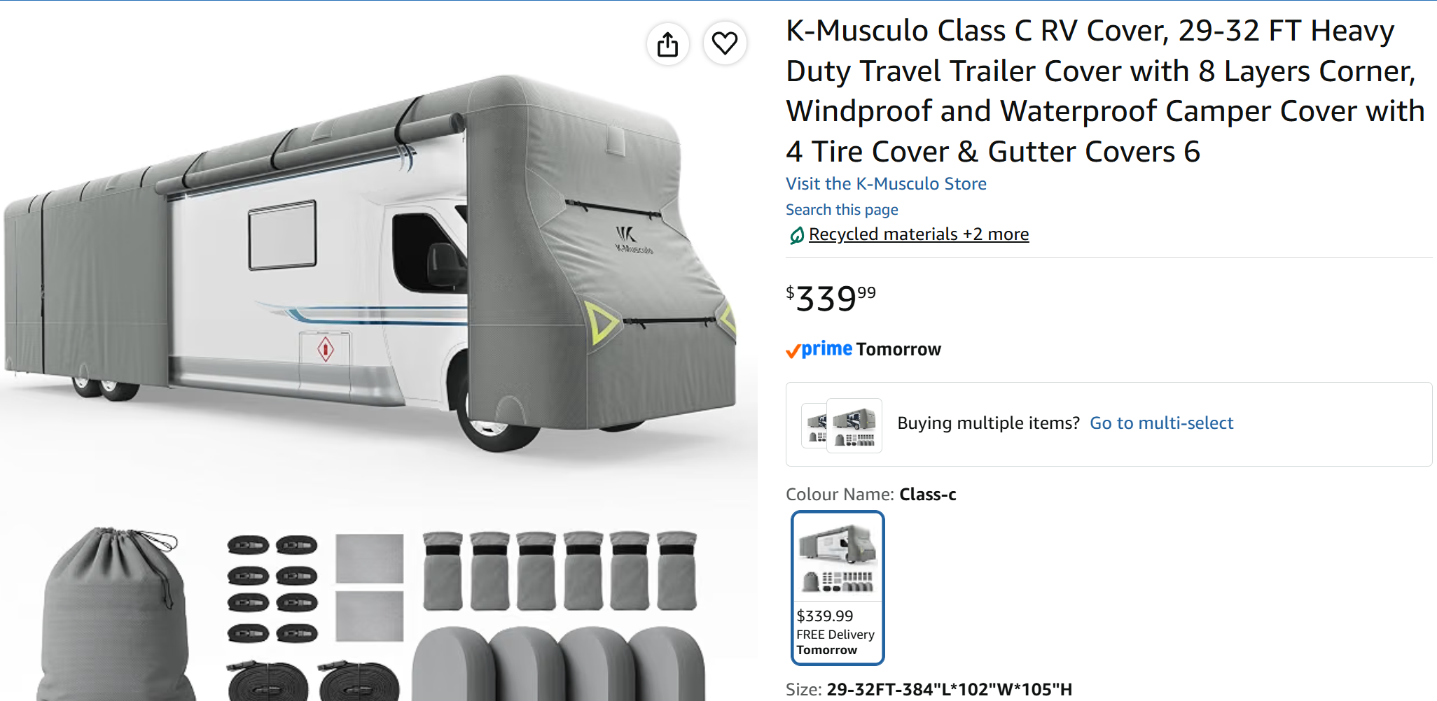 Class C RV Cover 29-32ft - photo 4