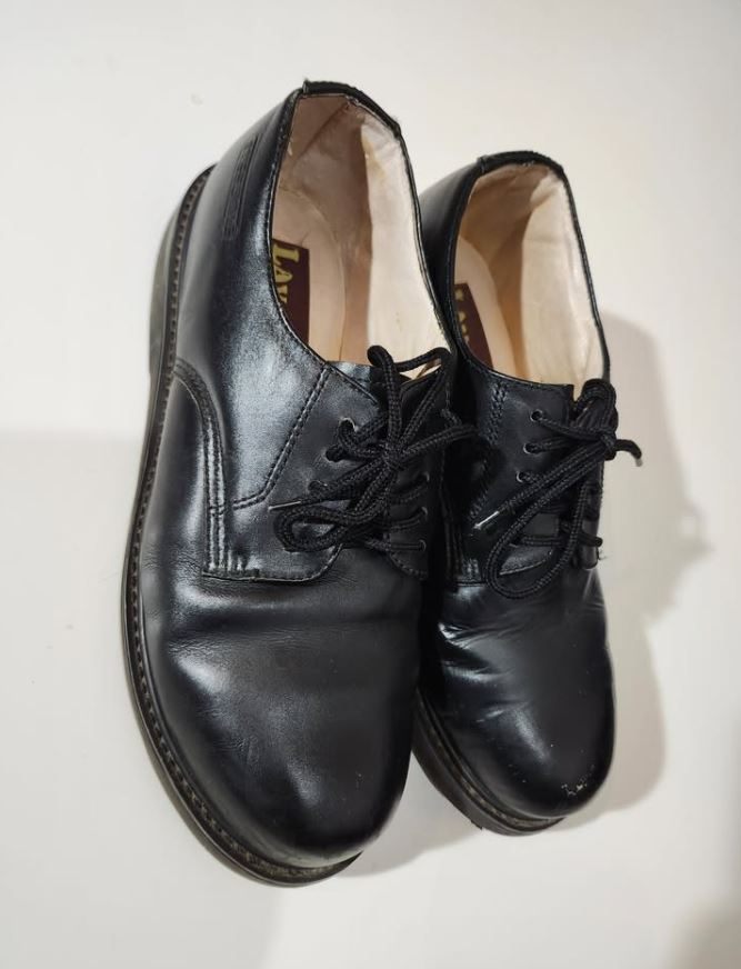 Shoes Leather Size 9 Lavega Steel Toe, Black, Sturdy, Heavy