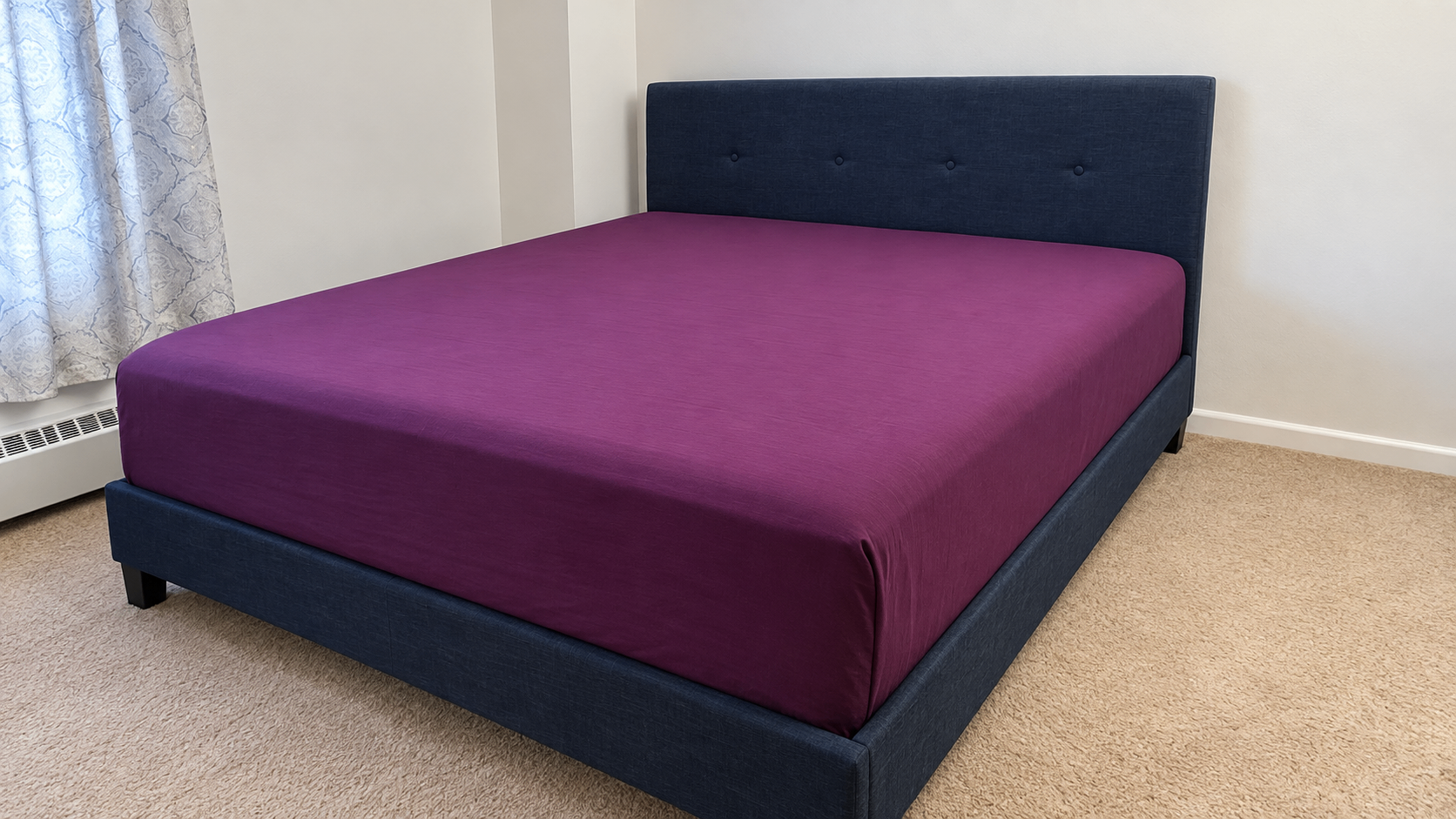 Zinus Upholstered King Bed Frame + BedStory 12" Foam Mattress