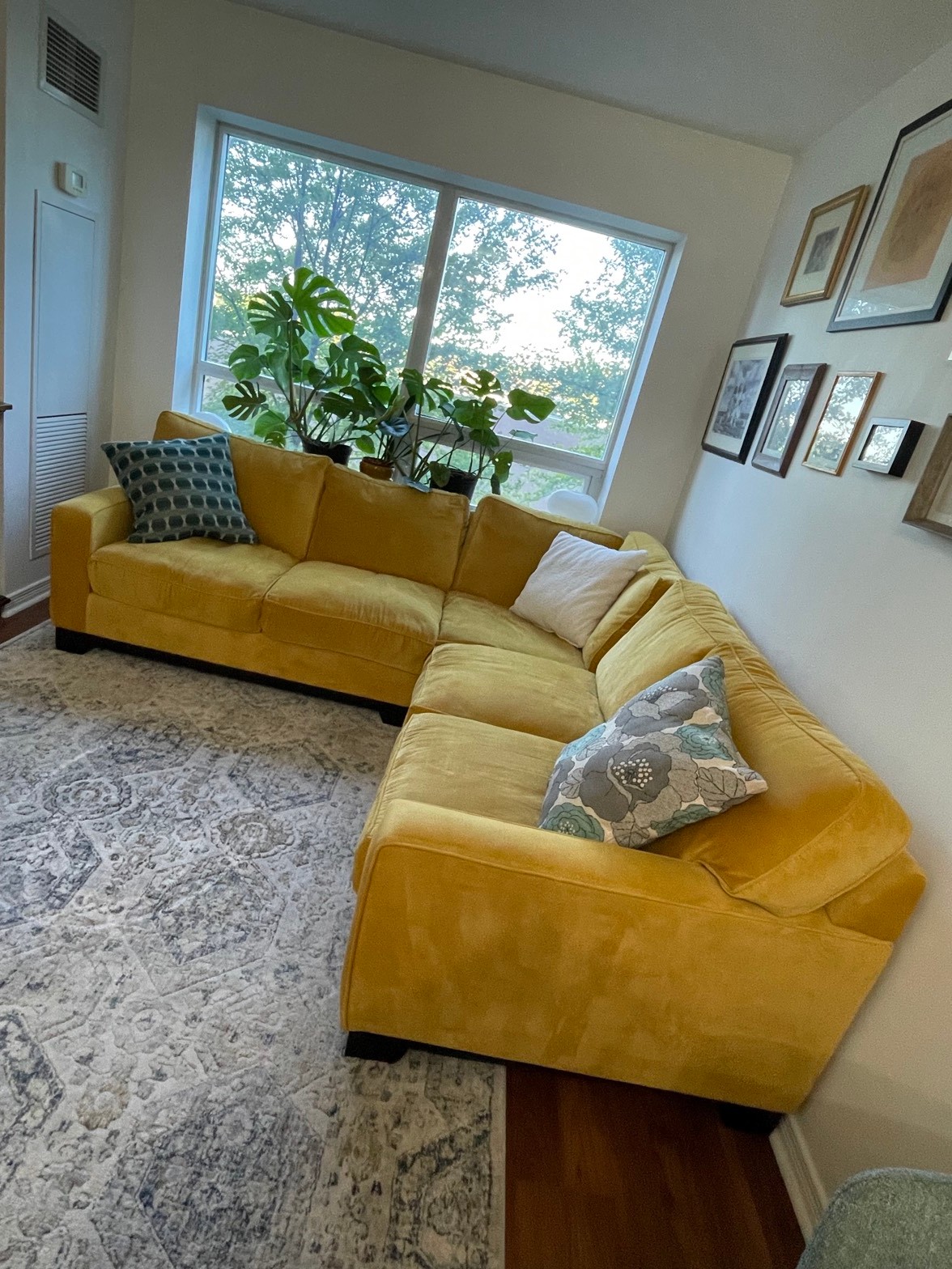 Jonathan Louis L-Sectional, 92x92, Mustard - photo 2