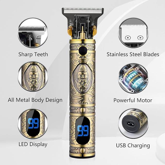 Cordless Hair & Beard Trimmer Kit (Gold) - photo 2