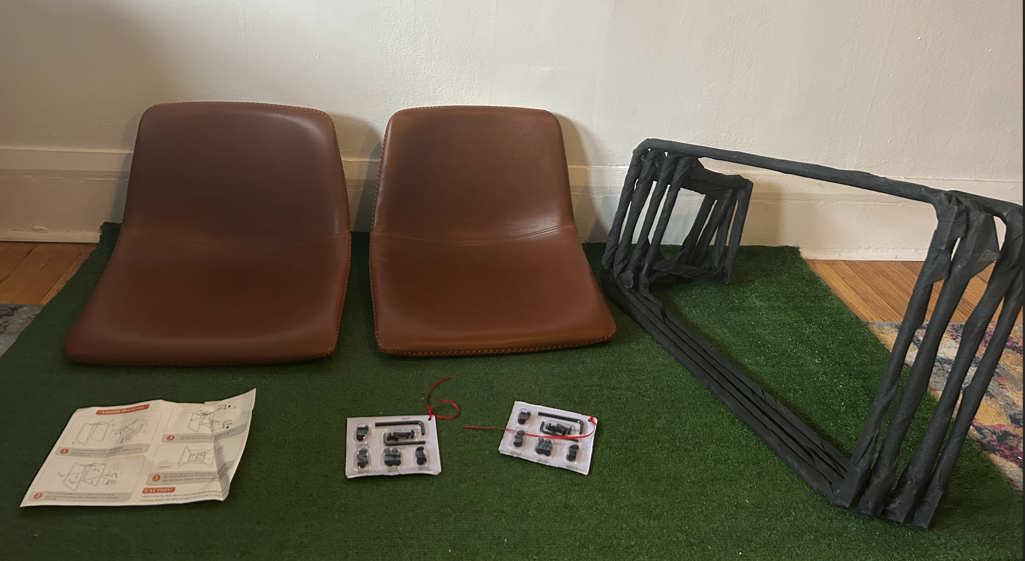New (2) Faux Leather Counter Height Bar Stools - photo 2