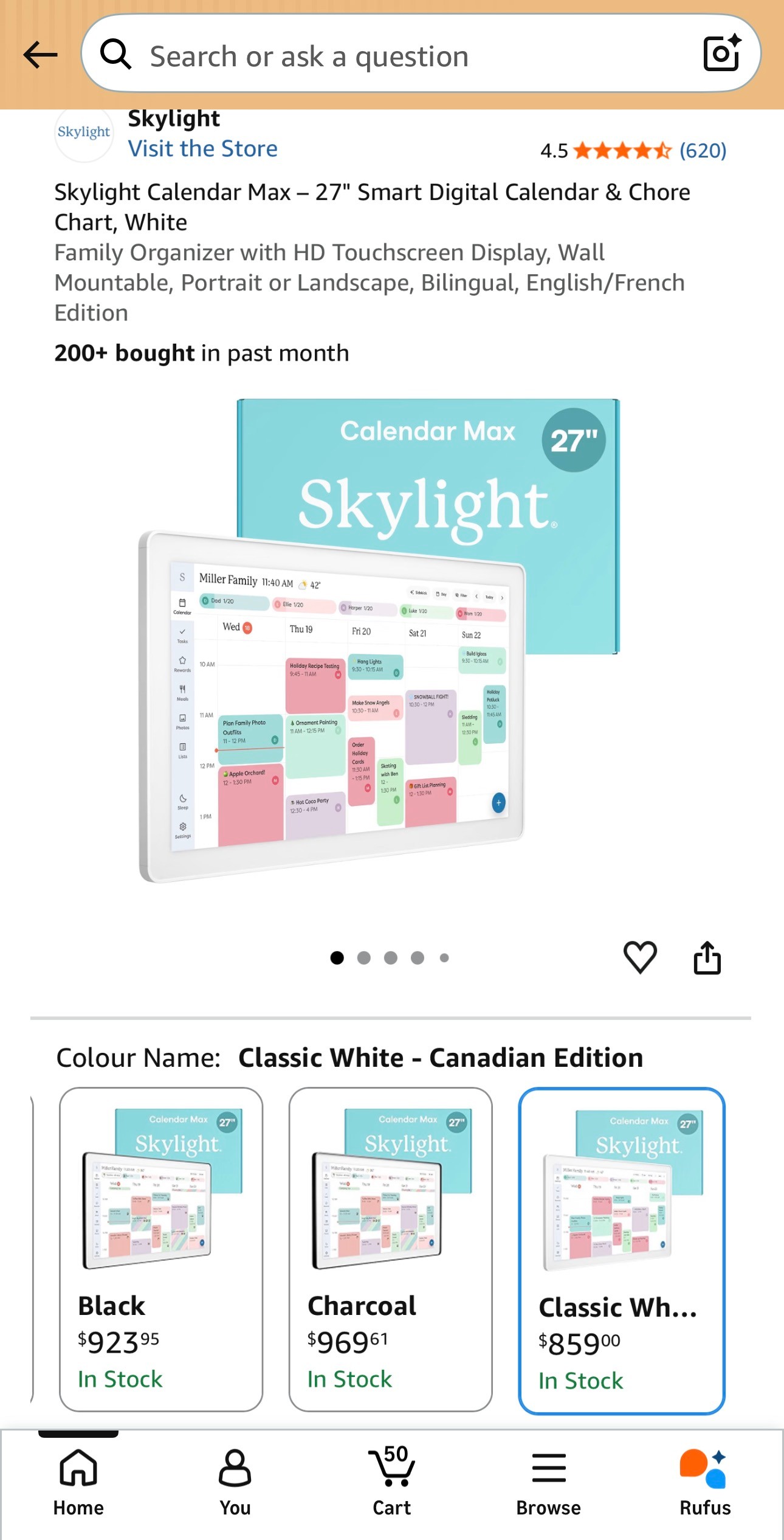 Skylight Calendar Max 27" Smart Digital Calendar Touchscreen Cho