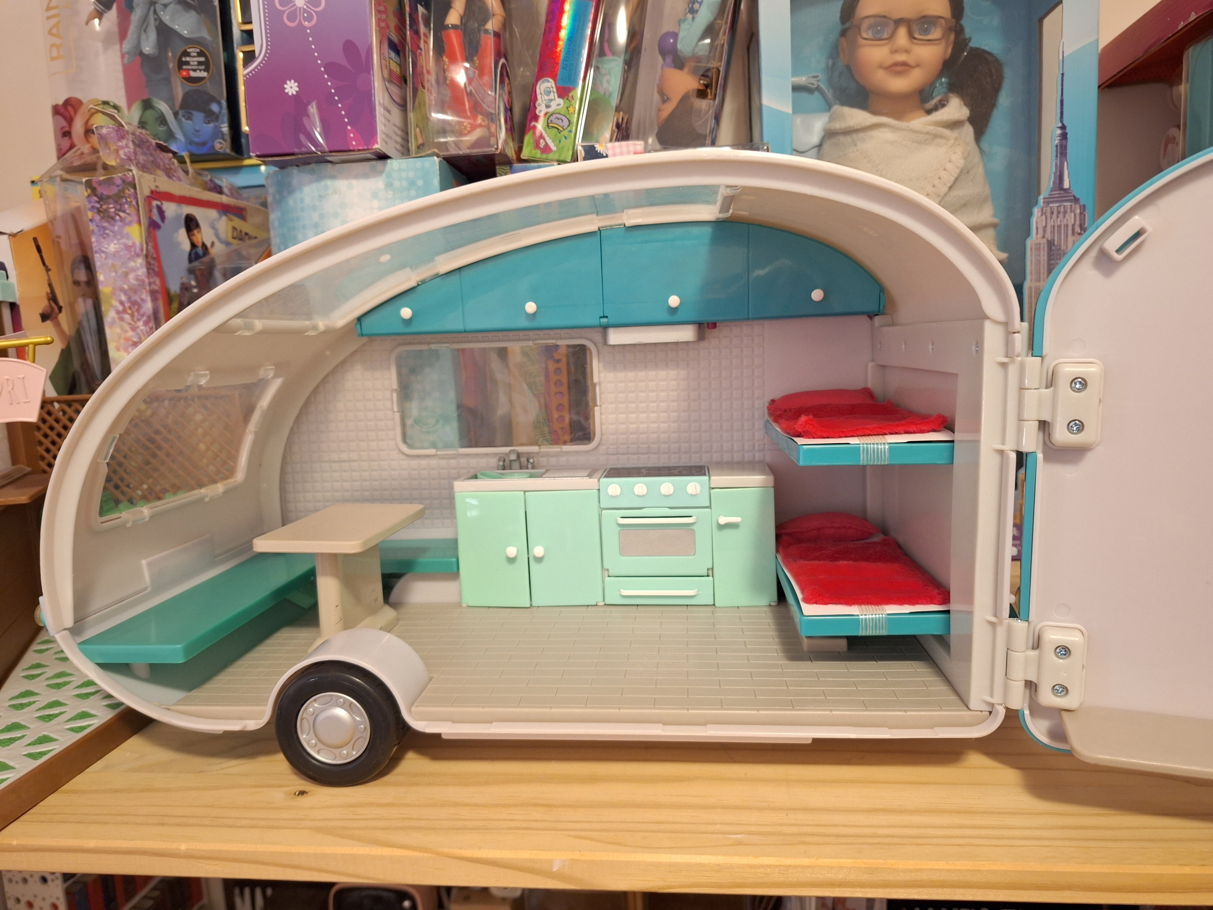 Our Generation Lori Teardrop TAB Green Camper Glamper Rv Trailer