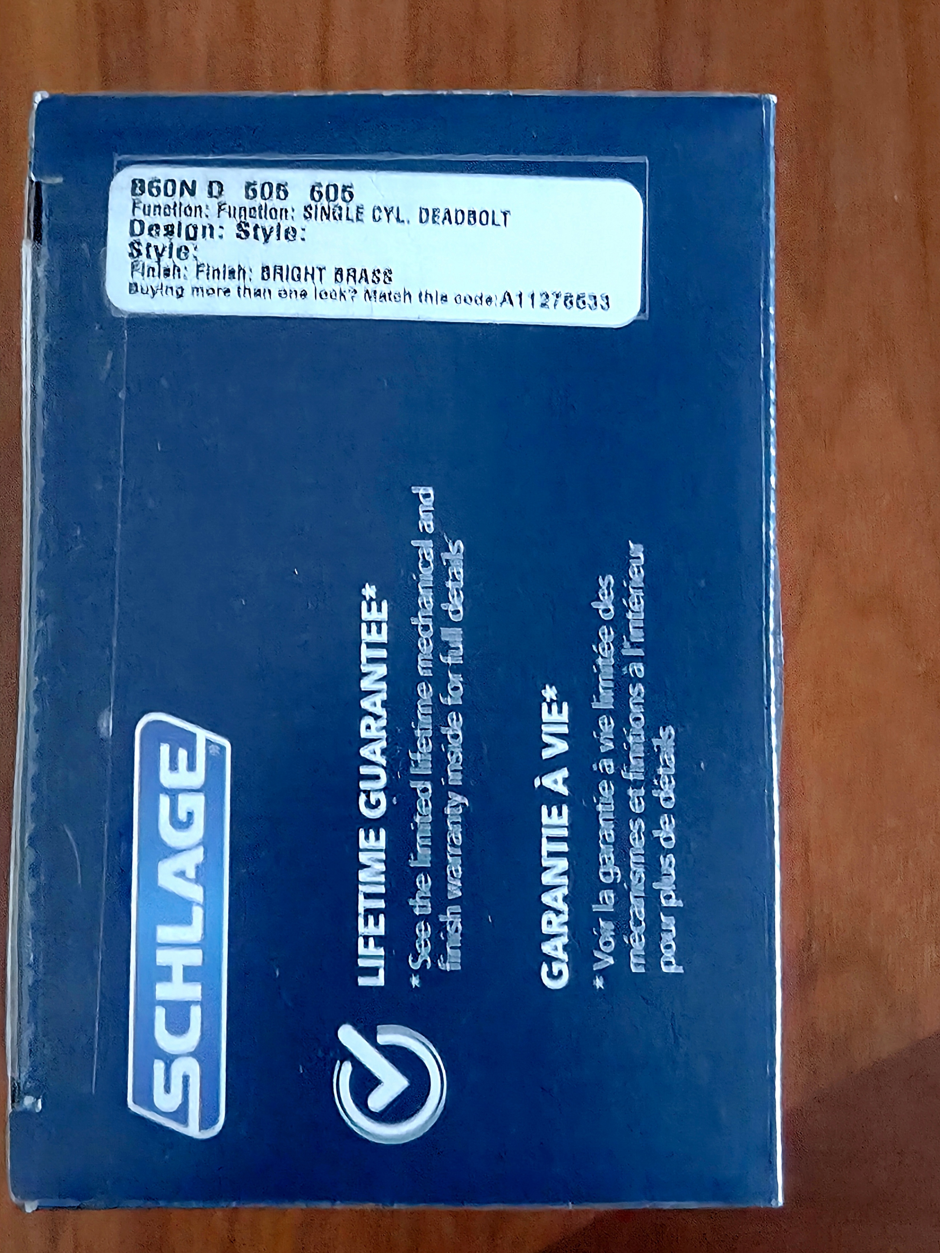 Brand New Schlage Single Cylinder Deadbolt – Bright Brass - photo 4