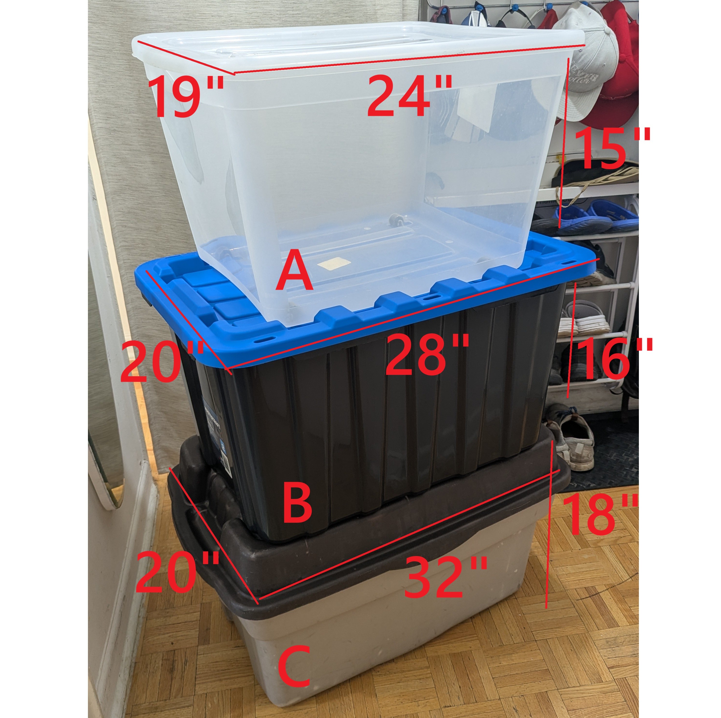 Big Huge Plastic Large Storage Box Bins Totes Containers