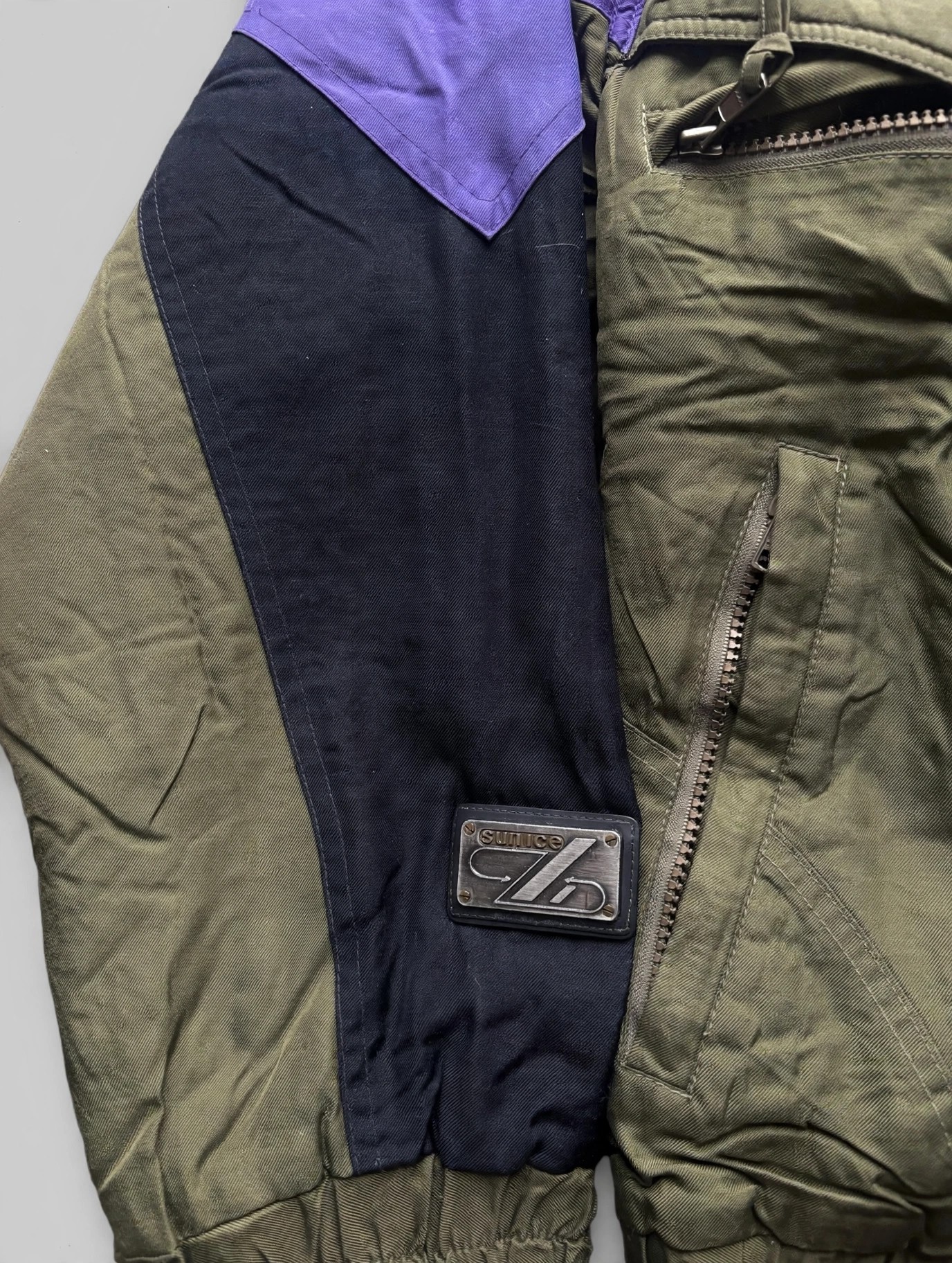 Vintage 90s SunIce Colorblock Nylon Ski Windbreaker Green Purple - photo 3