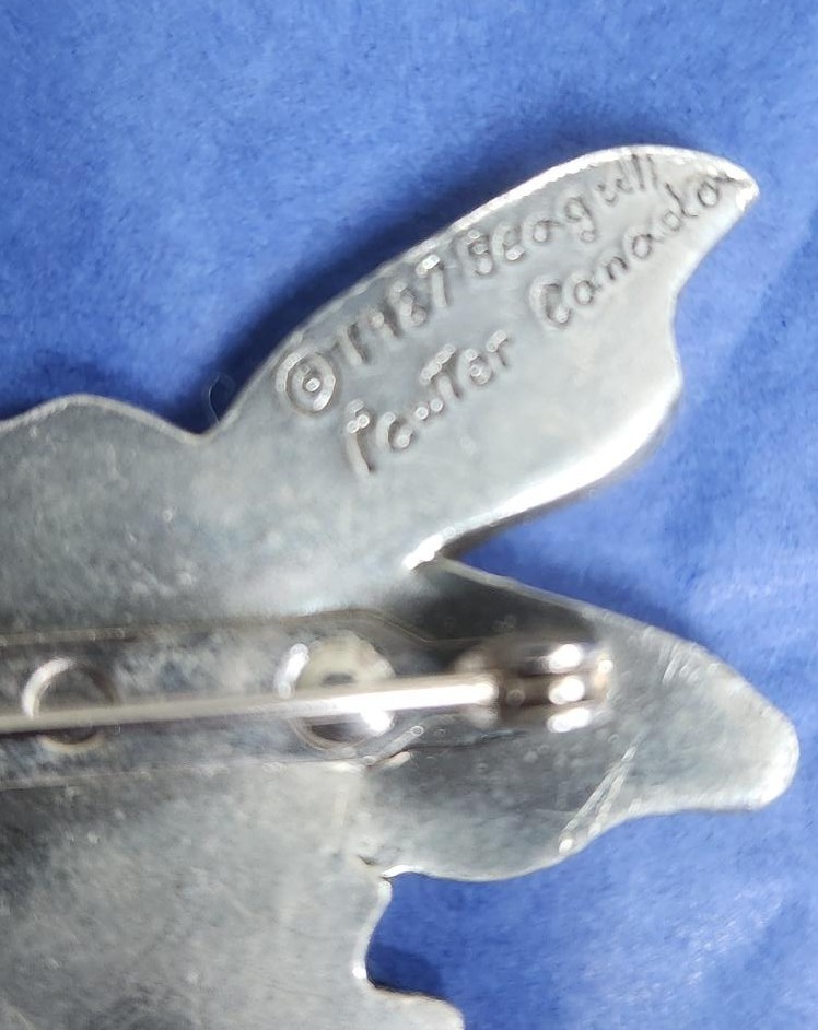 Vintage 1987 "Seagull Pewter Canada" Fairy / Angel Pin Brooch - photo 4