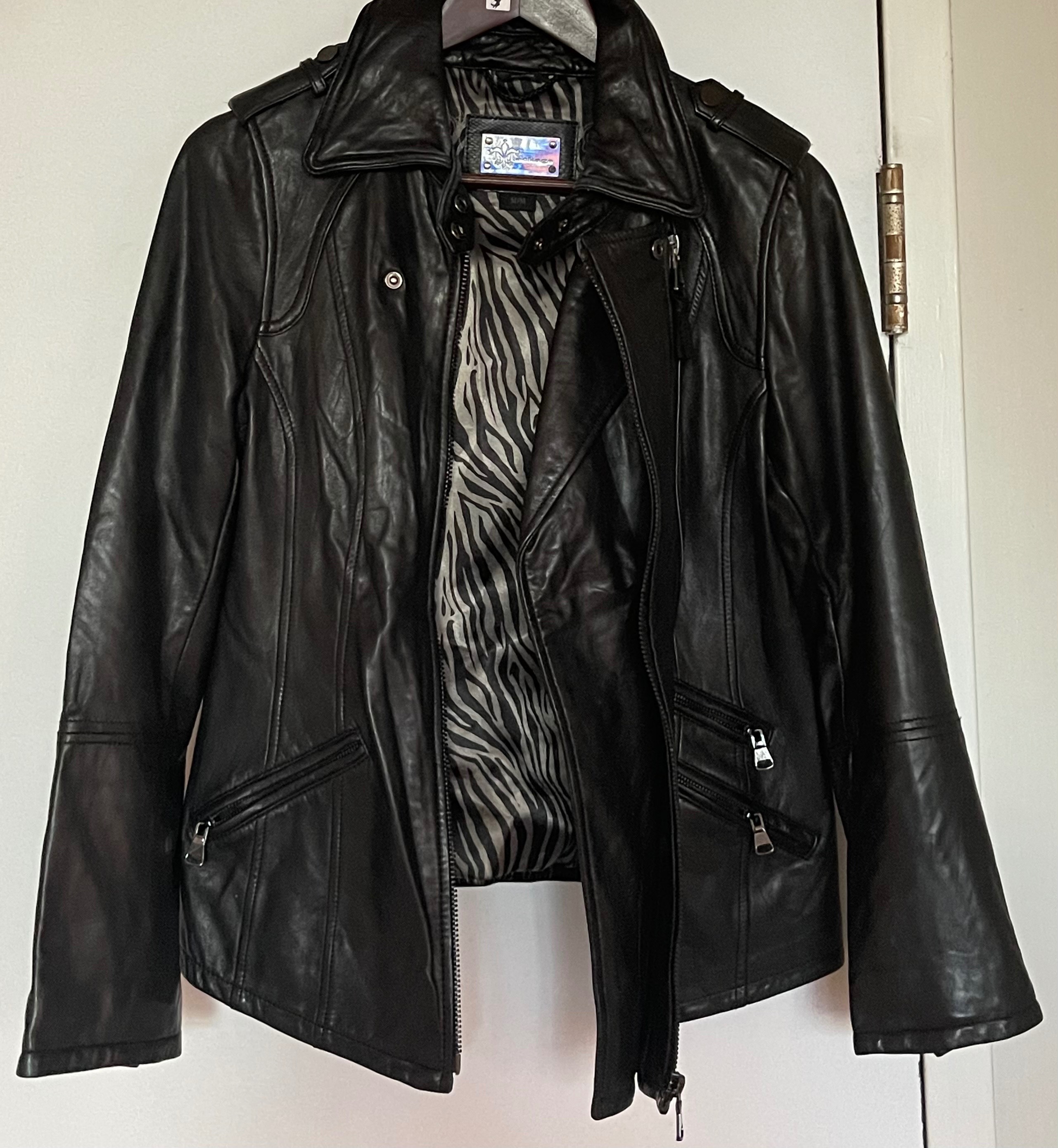 Mackage Genuine Lambskin Leather Moto Jacket - Size M