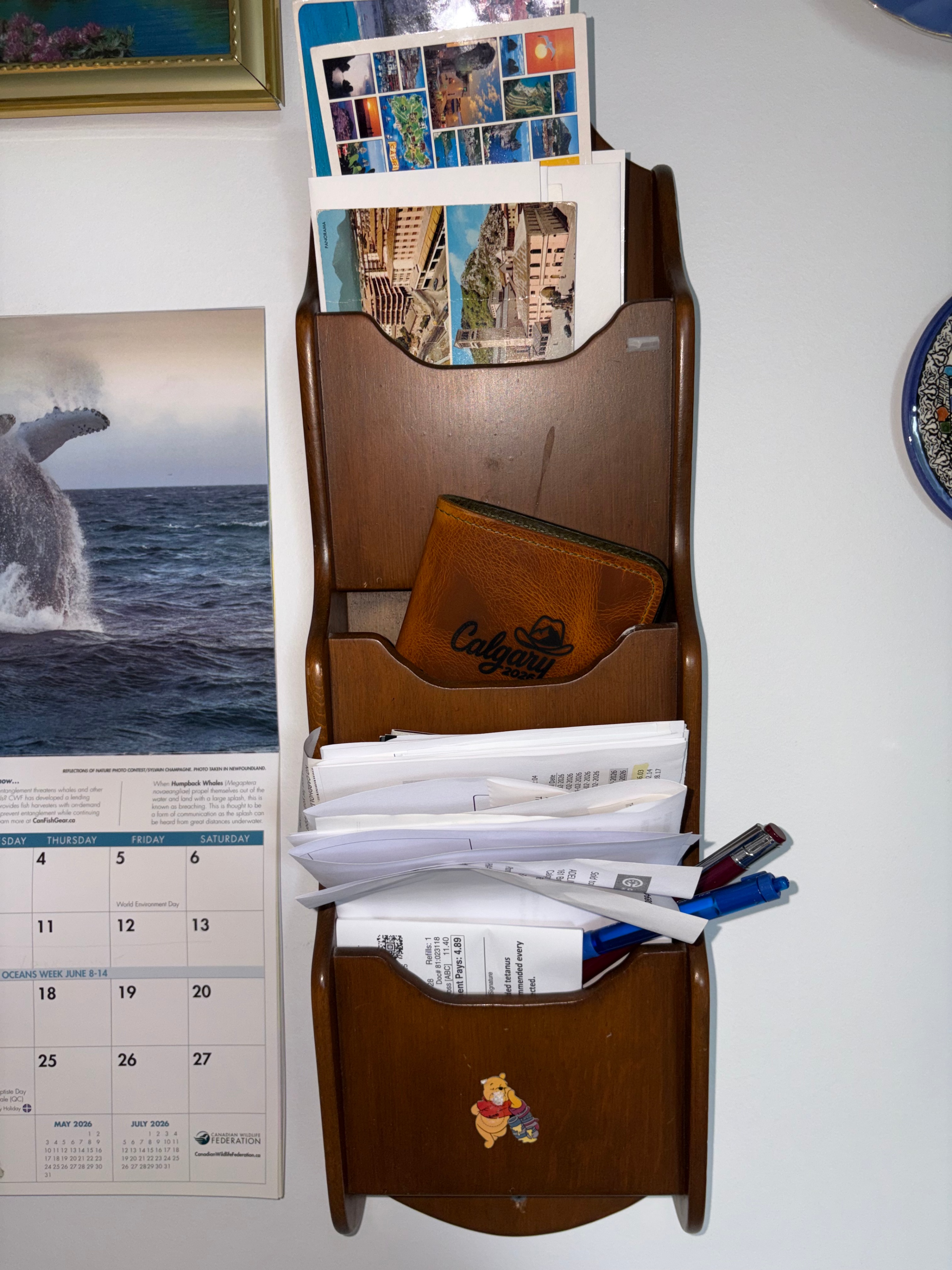 Wall Mounted Wooden Mail Holder