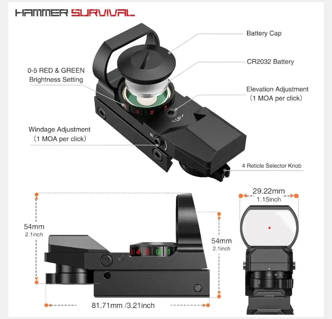 HD-101 Red/Green Dot Reflex Sight - photo 2