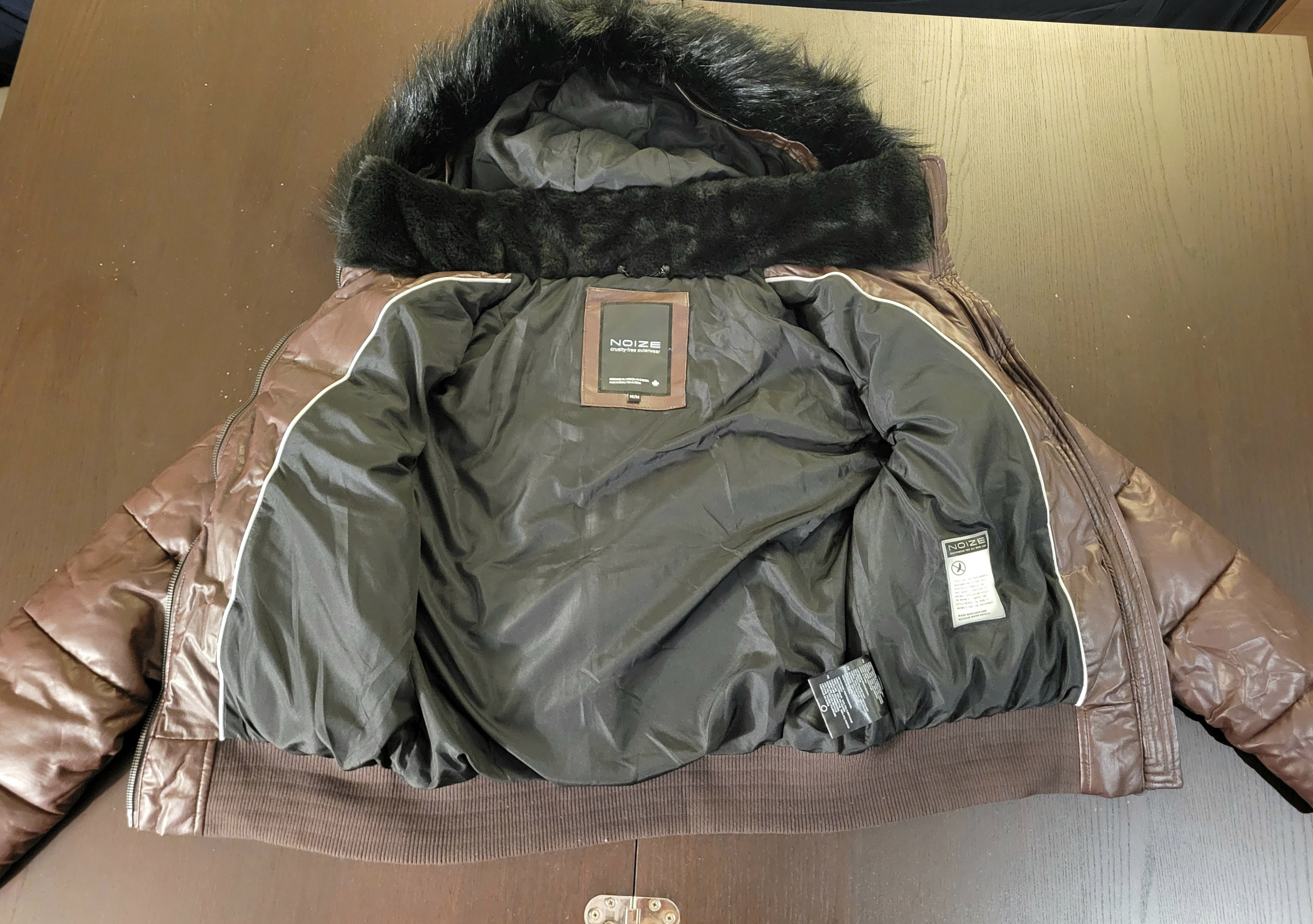 NOIZE brown quilted puffer bomber jacket (NEW, NEVER USED) - photo 2