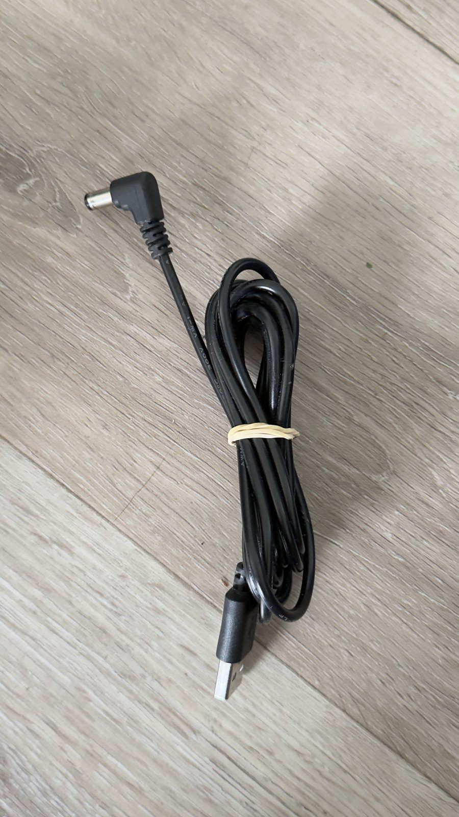 USB to DC Barrel Plug Power Cable – Right-Angle Plug