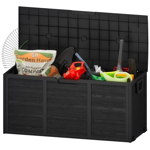 75‐Gallon Outdoor Garden Storage Deck Box – Black - photo 5