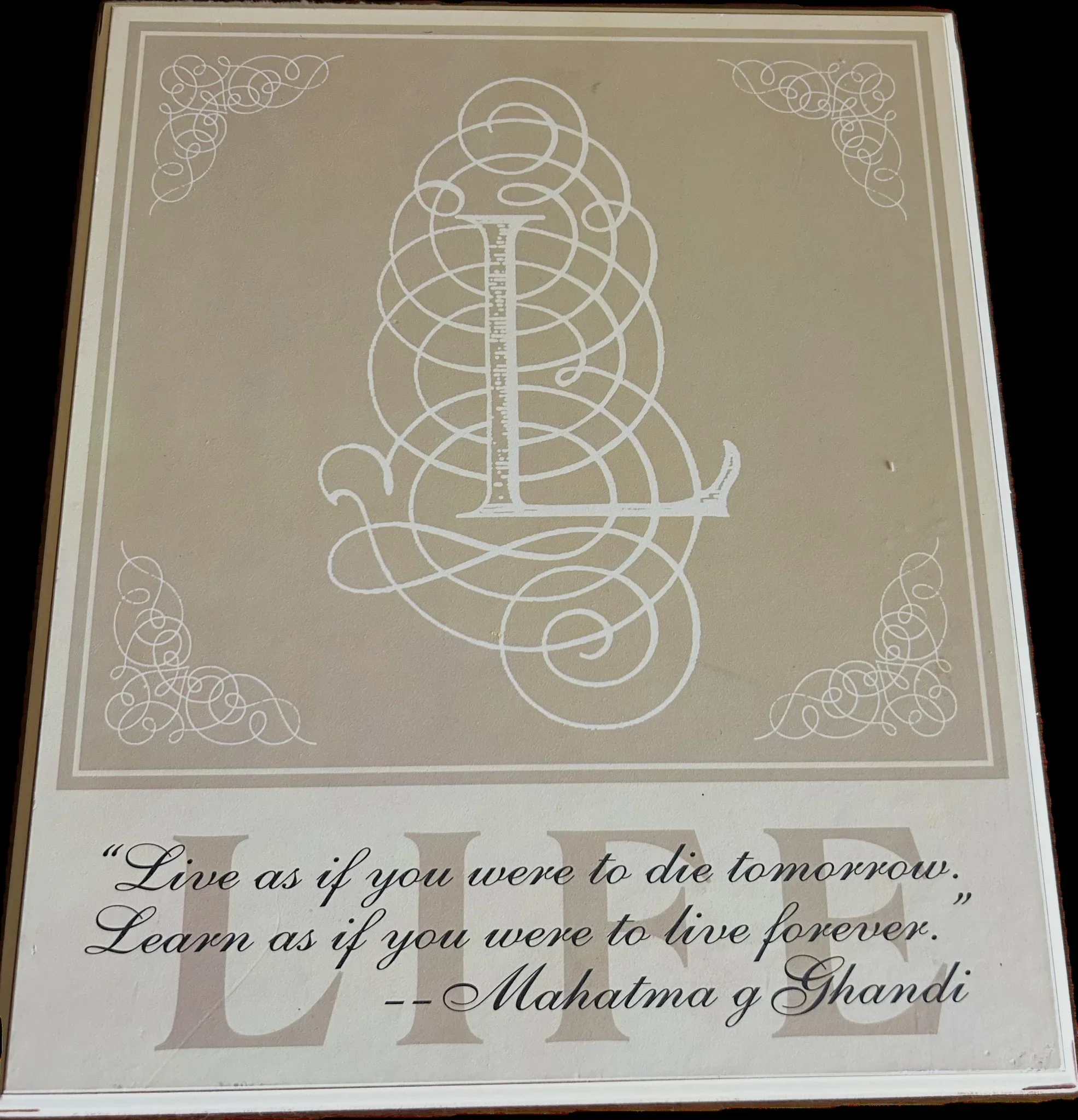 LIFE Inspirational Gandhi Quote Wall Art Decor Sign