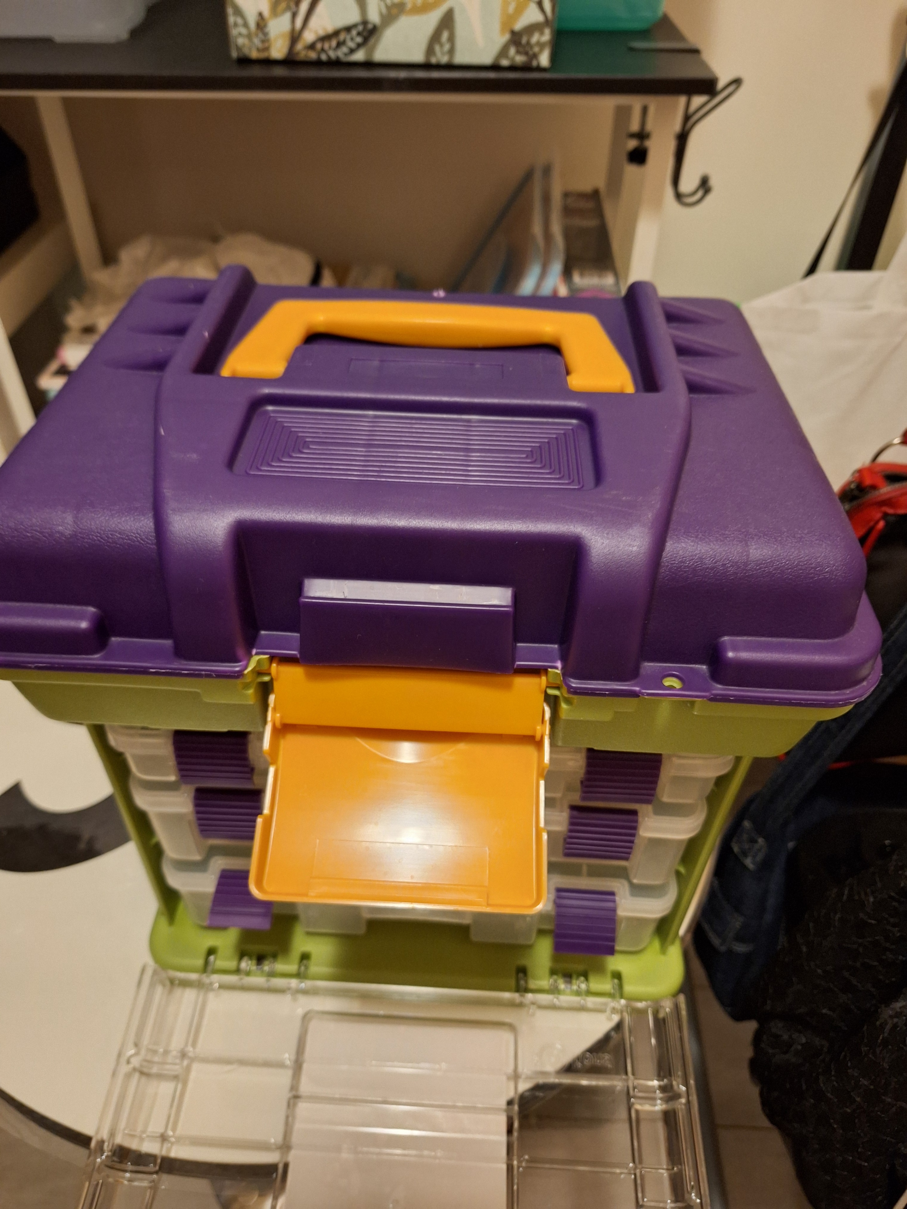 CREATIVE OPTIONS Green Purple Craft Organizer Case Large - photo 3