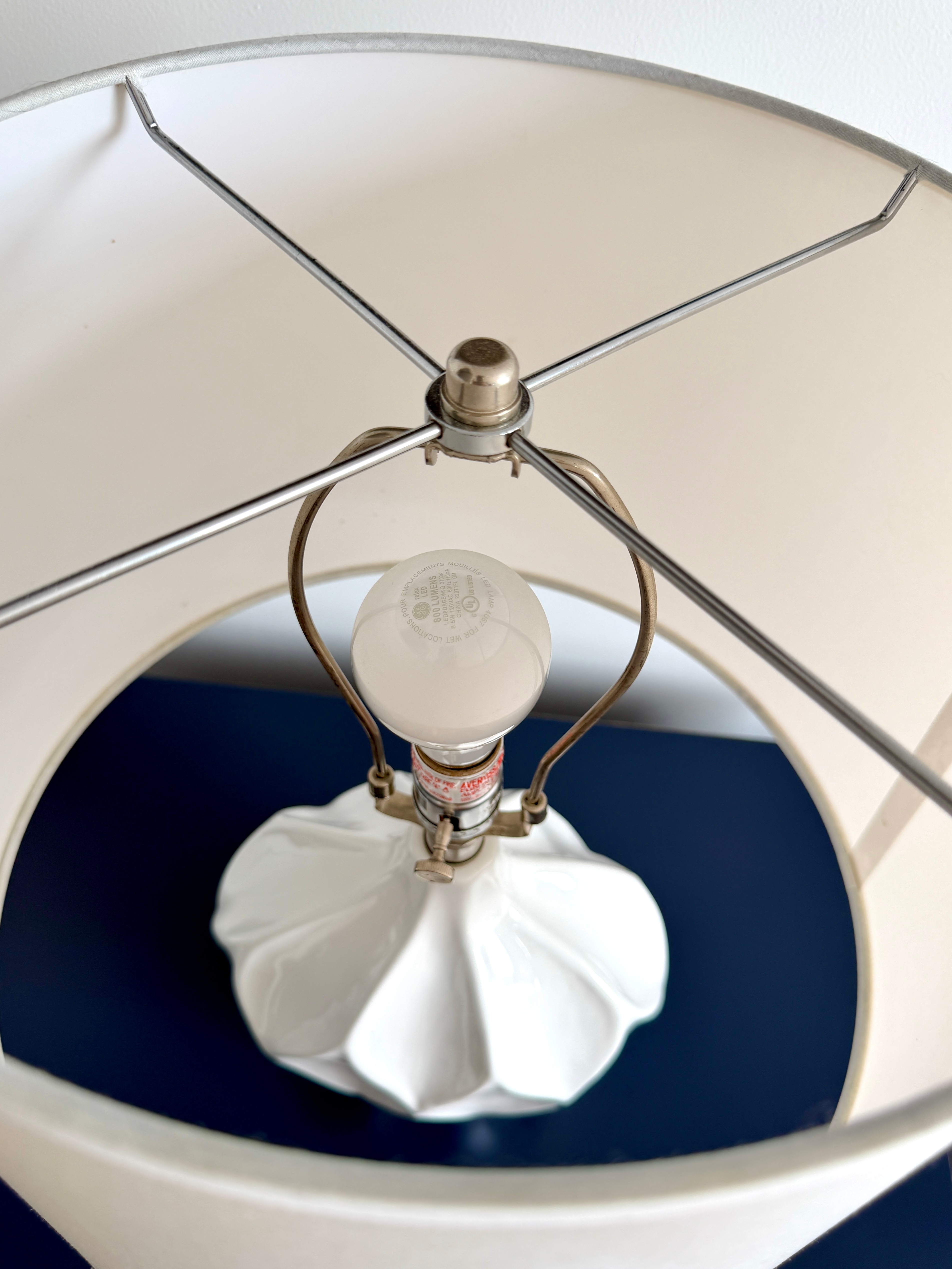 White Modern Design Table Accent Lamps - Pair - photo 3
