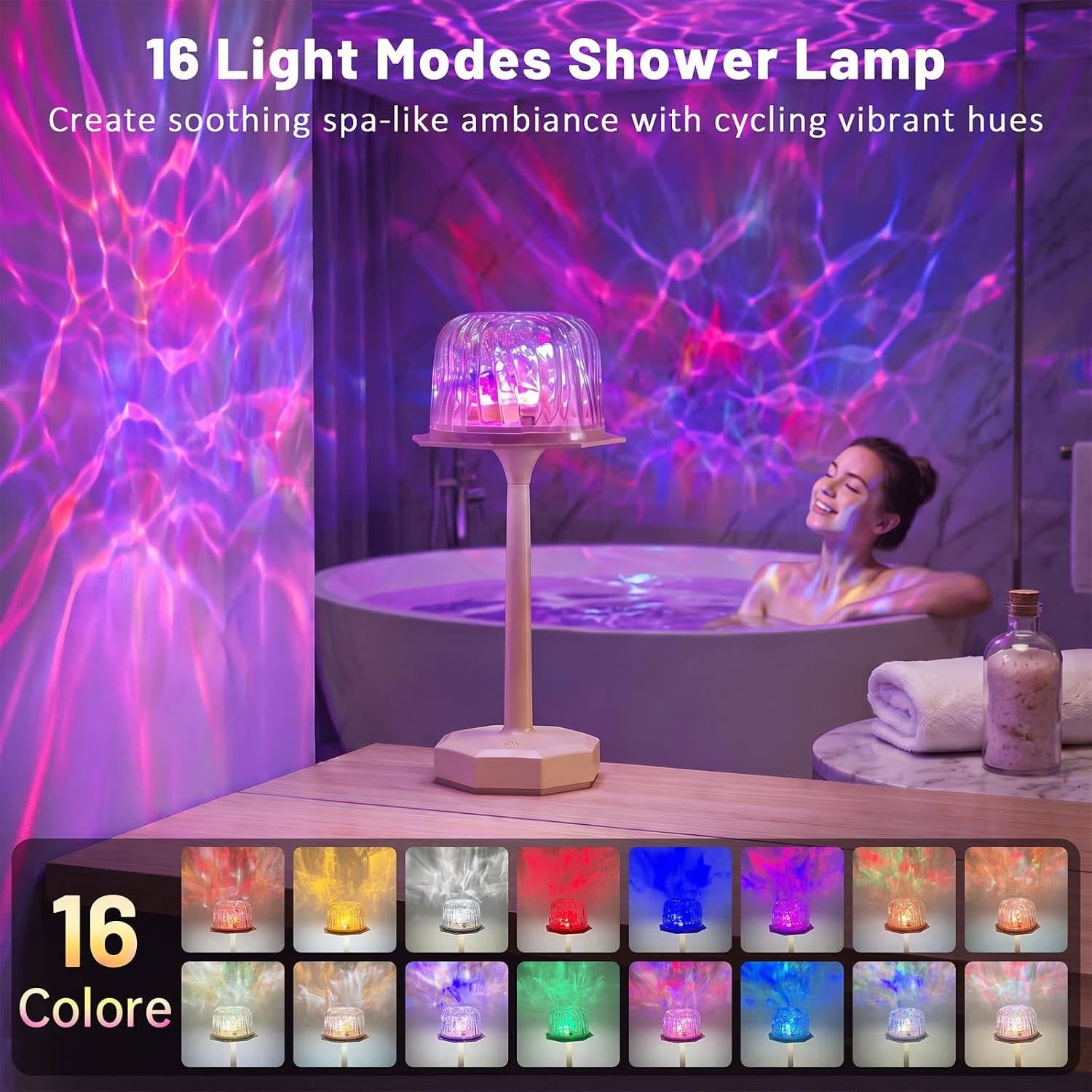 Bathroom Light with 16 Color Ocean Wave Projector - photo 2